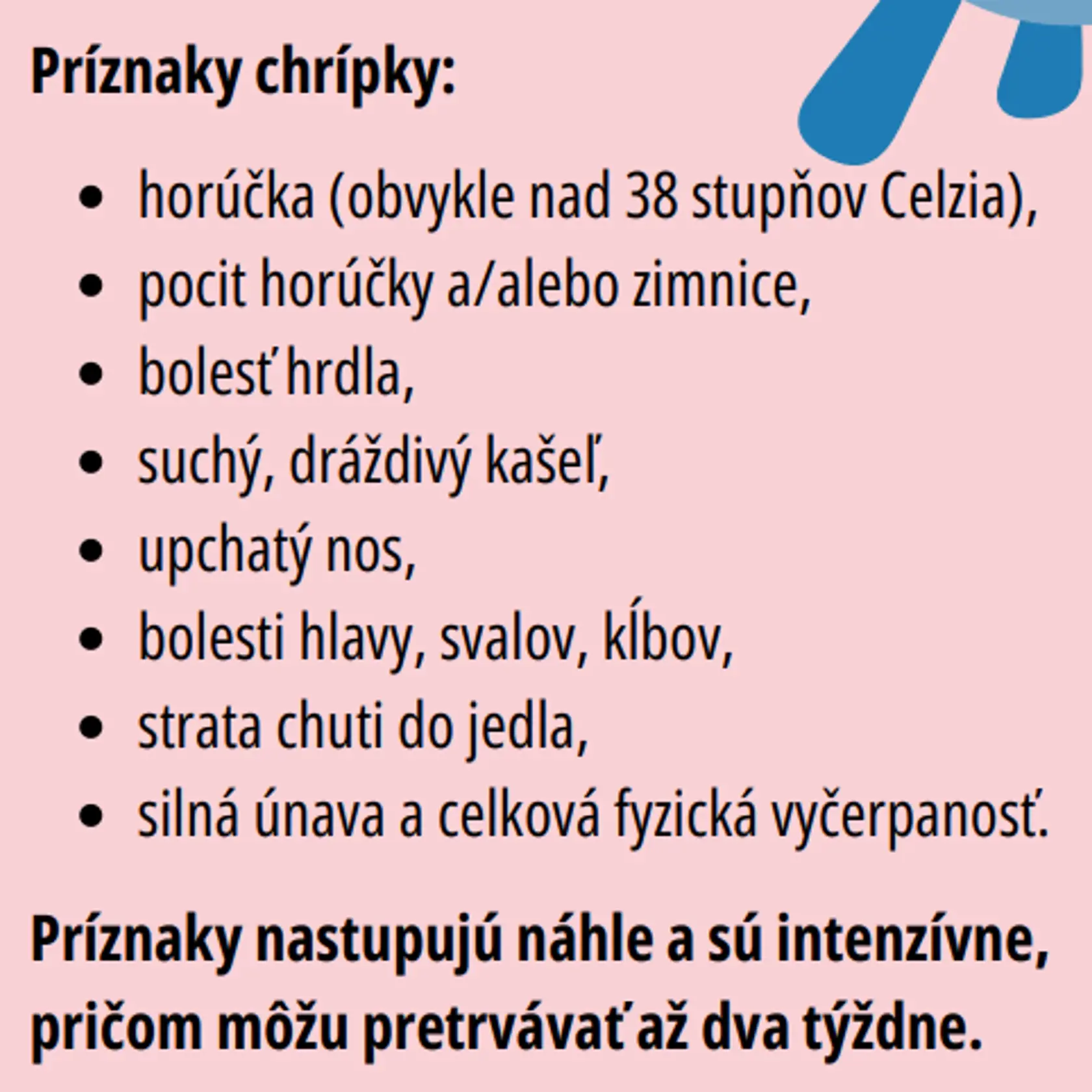 Príznaky chrípky. 