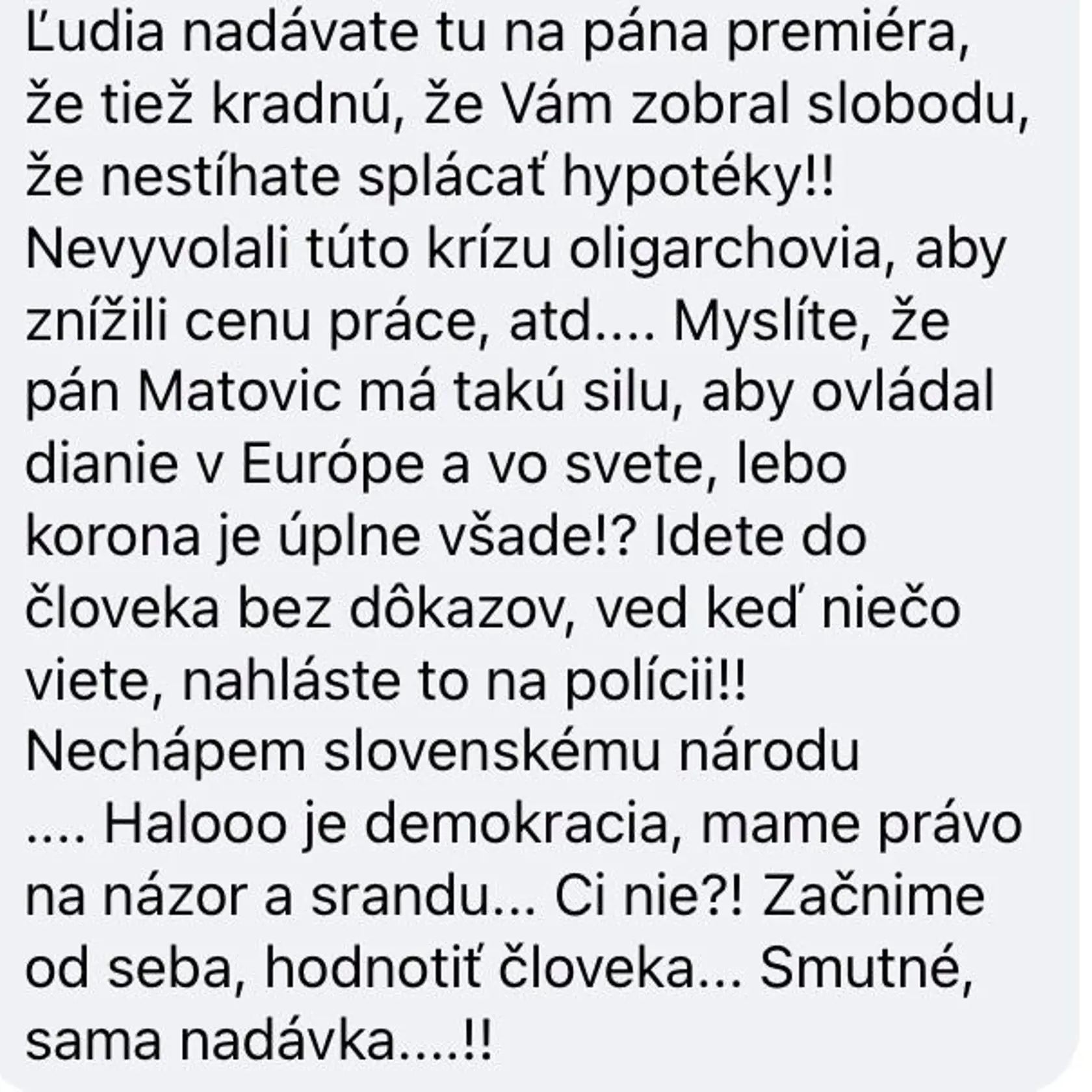 "Vyštengrovať" a zrejme aj pobaviť verejnosť chcel premiér Igor Matovič aj posledným príspevkom v ktorom si uťahoval z opozičného referenda. "Unikol prvý petičný hárok z Referenda za návrat mafie," napísal na sociálnej sieti.  Jeho snaha o humor sa mu však vrátila a to doslova ako bumerang!