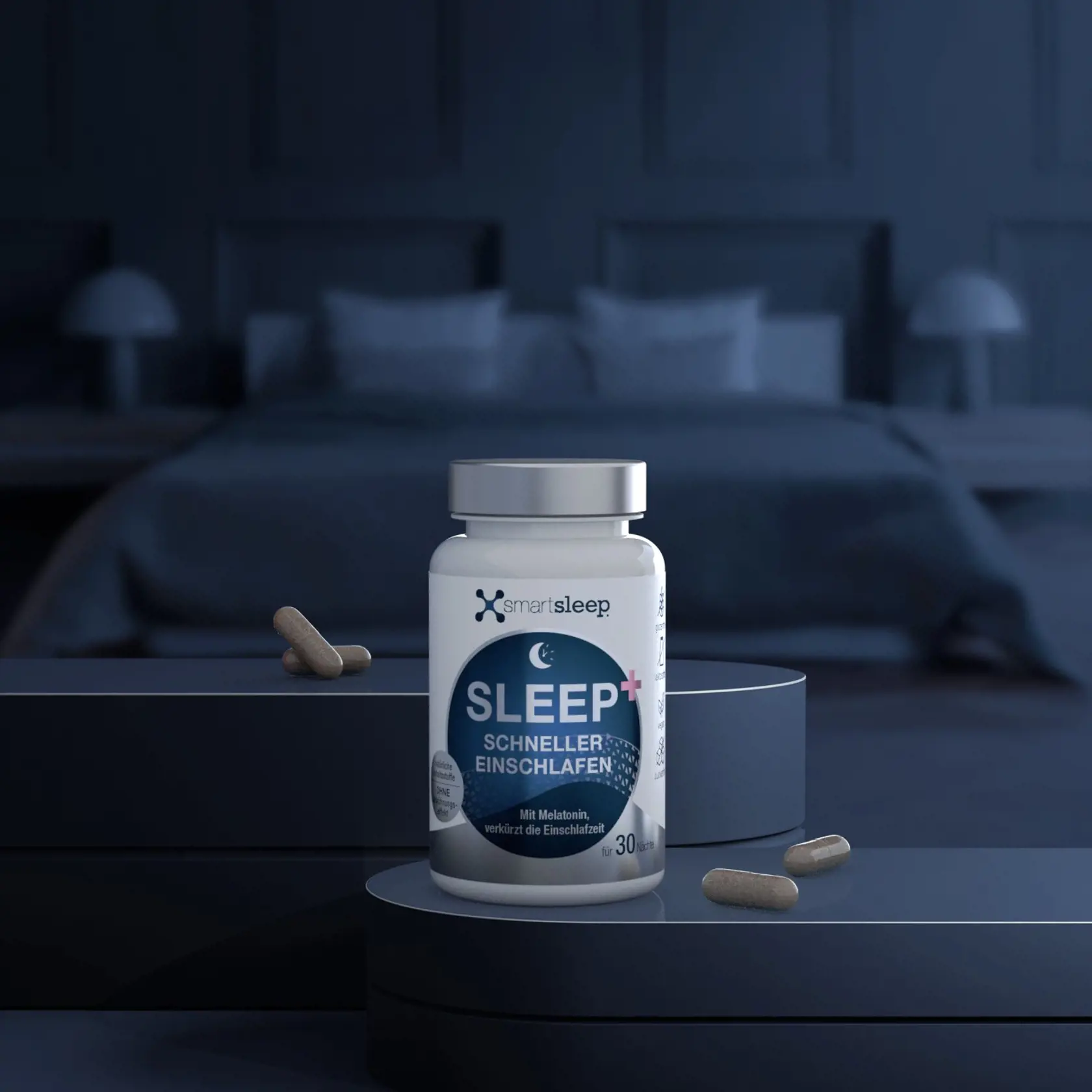 Výživový doplnok RELAX & SLEEP vďaka 100 % prírodným zložkám začína     prirodzený relaxačný proces a pomáha telu a mysli pripraviť sa na spánok. Ak potrebujete zaspať rýchlejšie a hlboko, stačí, ak polhodinu pred spánkom s dostatočným množstvom vody užijete jednu až dve tabletky prípravku SLEEP+ s obsahom spánkového hormónu melatonínu. Alebo radšej skúsite komfortný SLEEP SPRAY s vôňou čerstvej mäty a obsahom melatonínu v dávkovaní pomocou spreja?