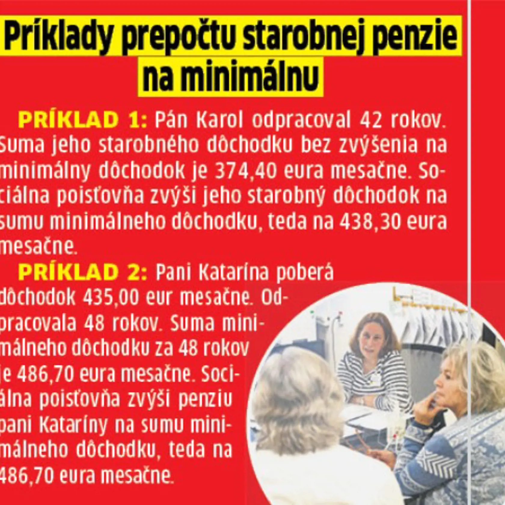 Príklad výpočtu minimálneho dôchodku.