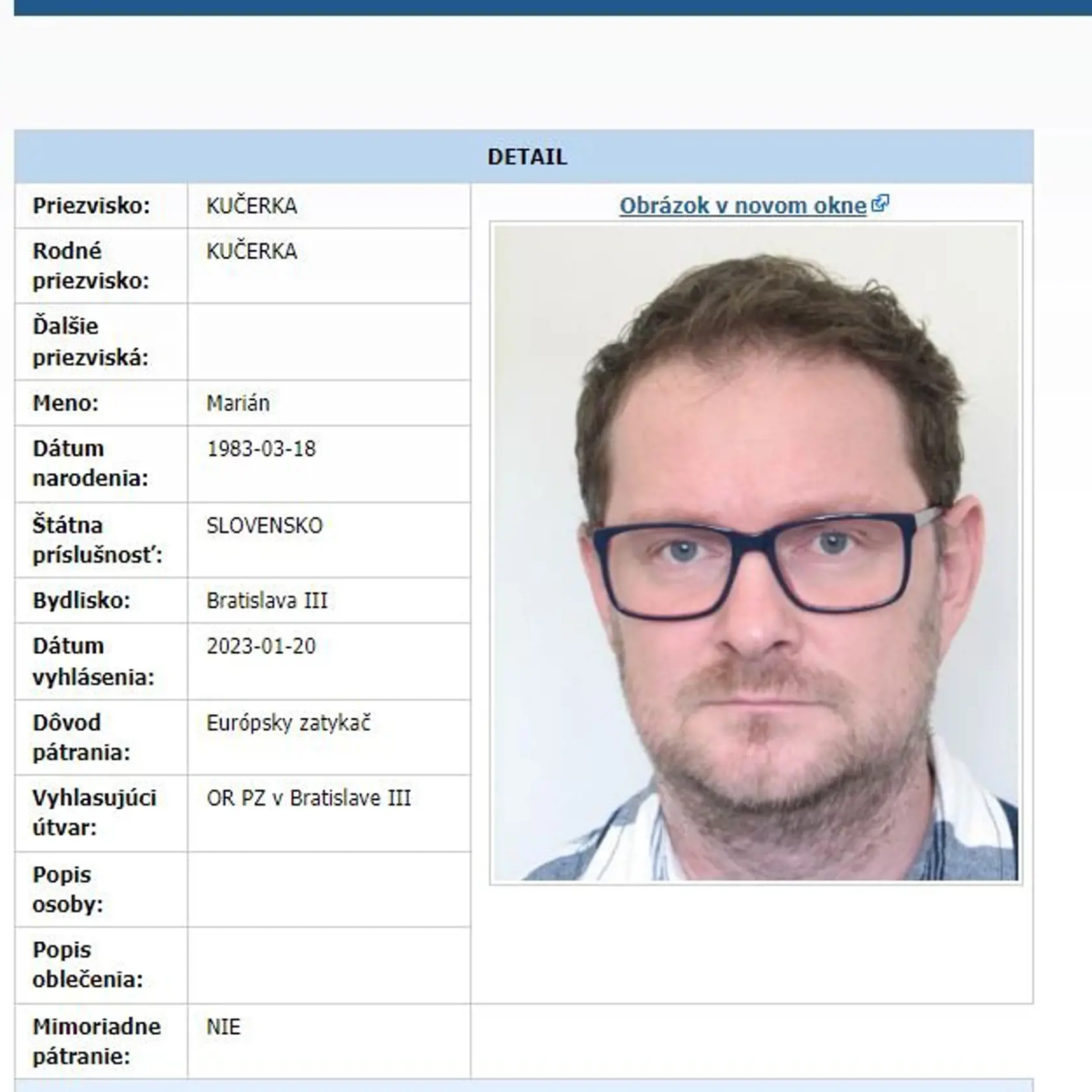 Niekdajší príslušník NAKA Marián Kučerka ušiel do Bosny a Hercegoviny, kde požiadal o azyl.