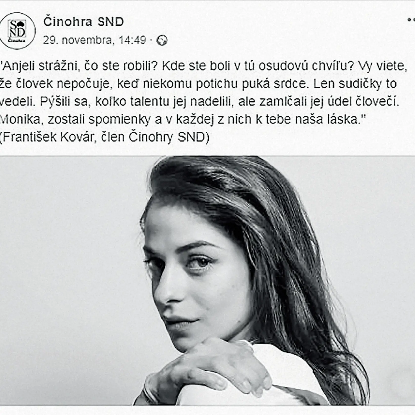 Rozlúčka v SND nebude, divadlo sa s Monikou rozlúčilo na sociálnej sieti. (archív)