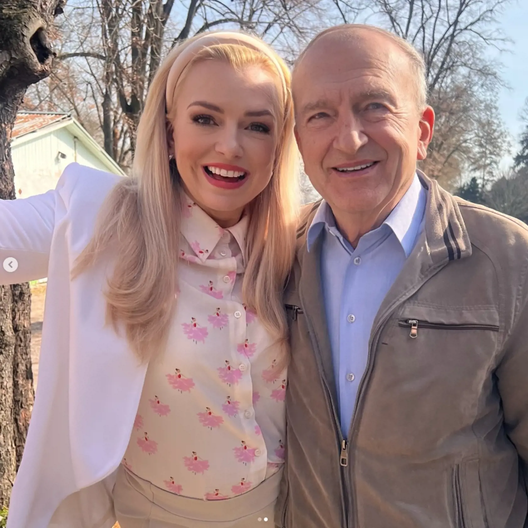 Zlatica s milovaným otcom - profesorom Antonom Puškárom.