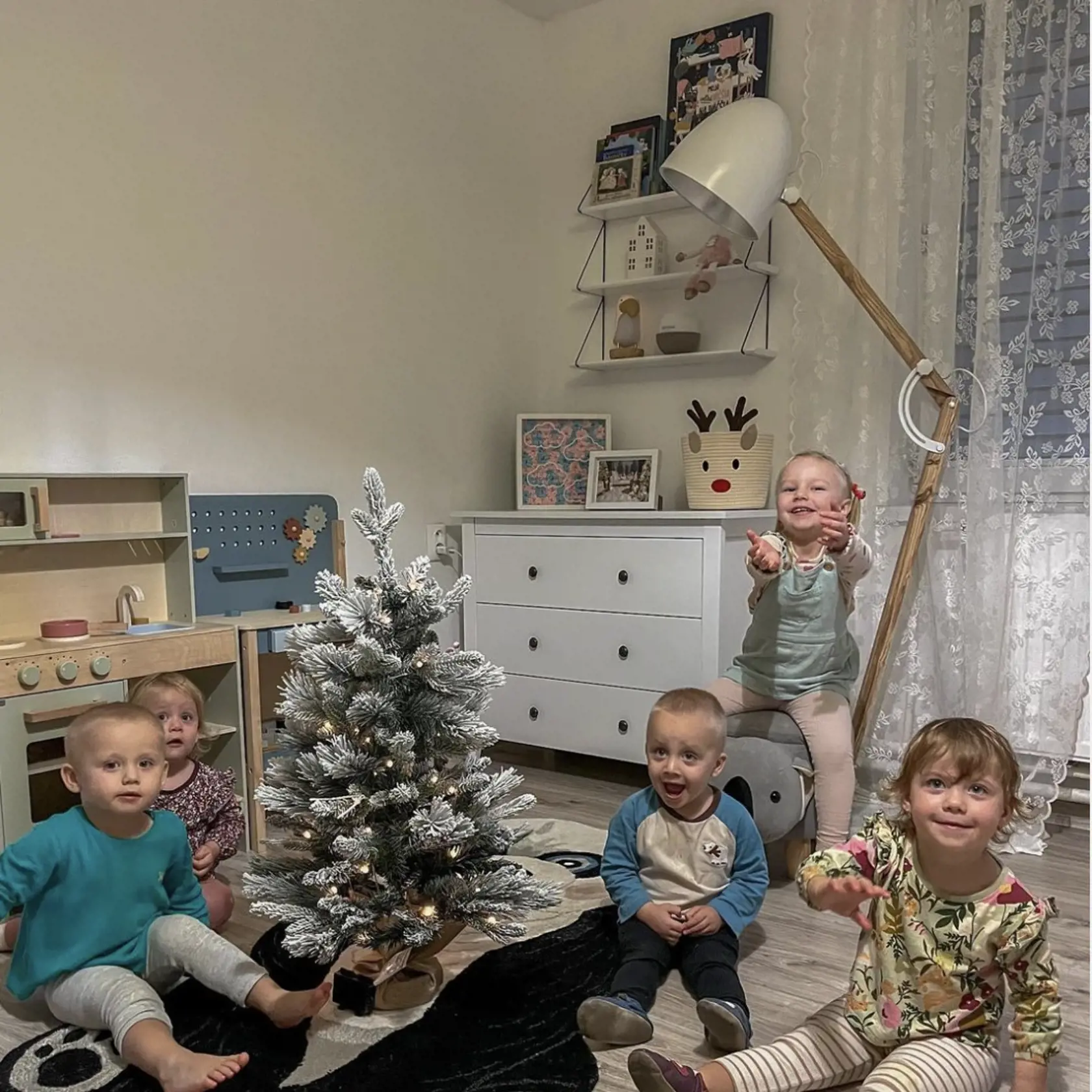 Deti sa pri stavaní stromčeka tešili, keď ho Veronika vytiahla zo škatule, očká sa im rozžiarili.