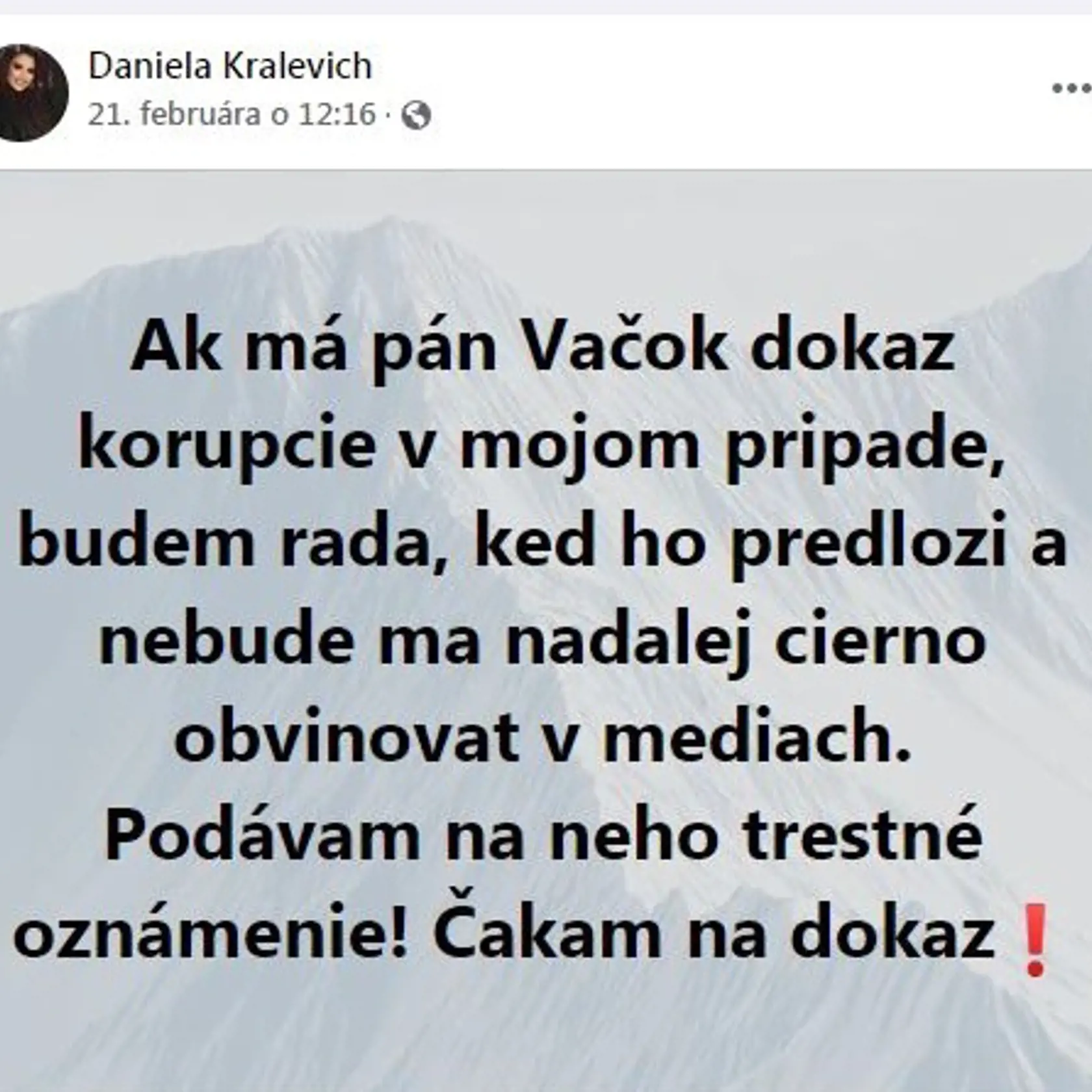 Odkaz pre Petra Vačoka.
