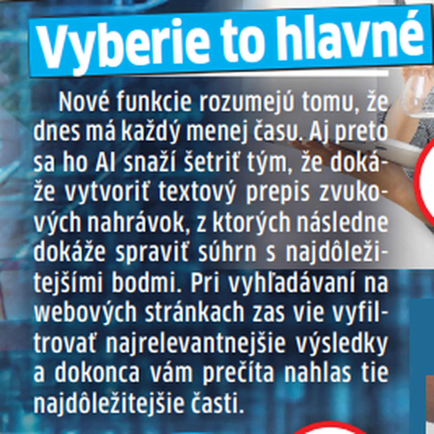 Vyberie to hlavné