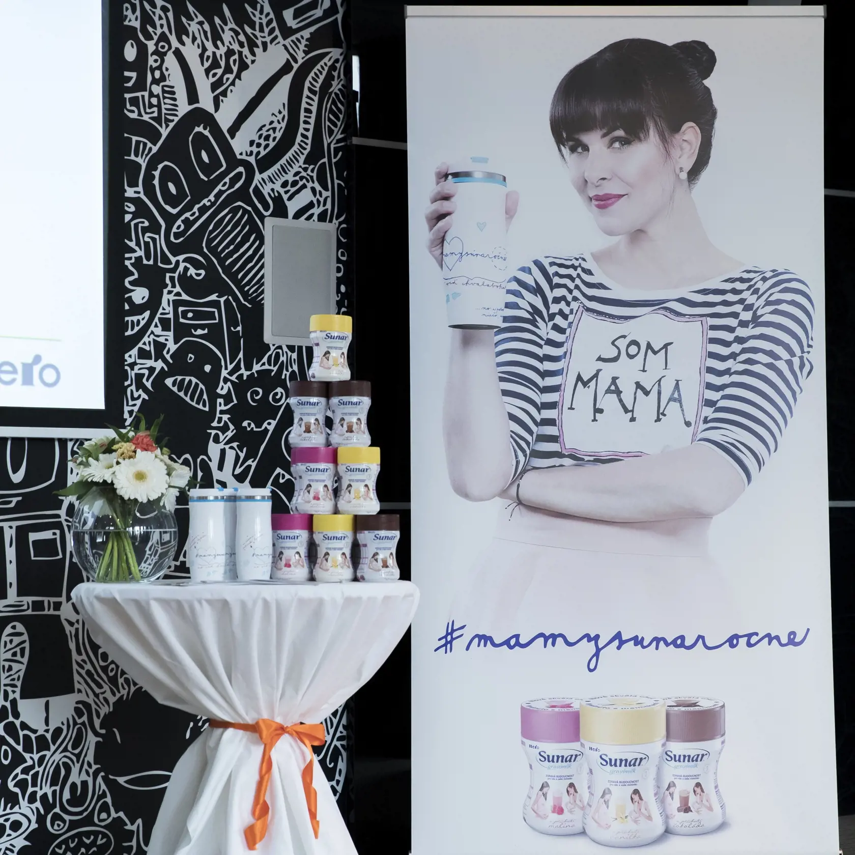 Herecka Kristina Farkasova, ktora je tvarou detskej vyzivy Sunar predstavila novy produkt tejto znacky. 