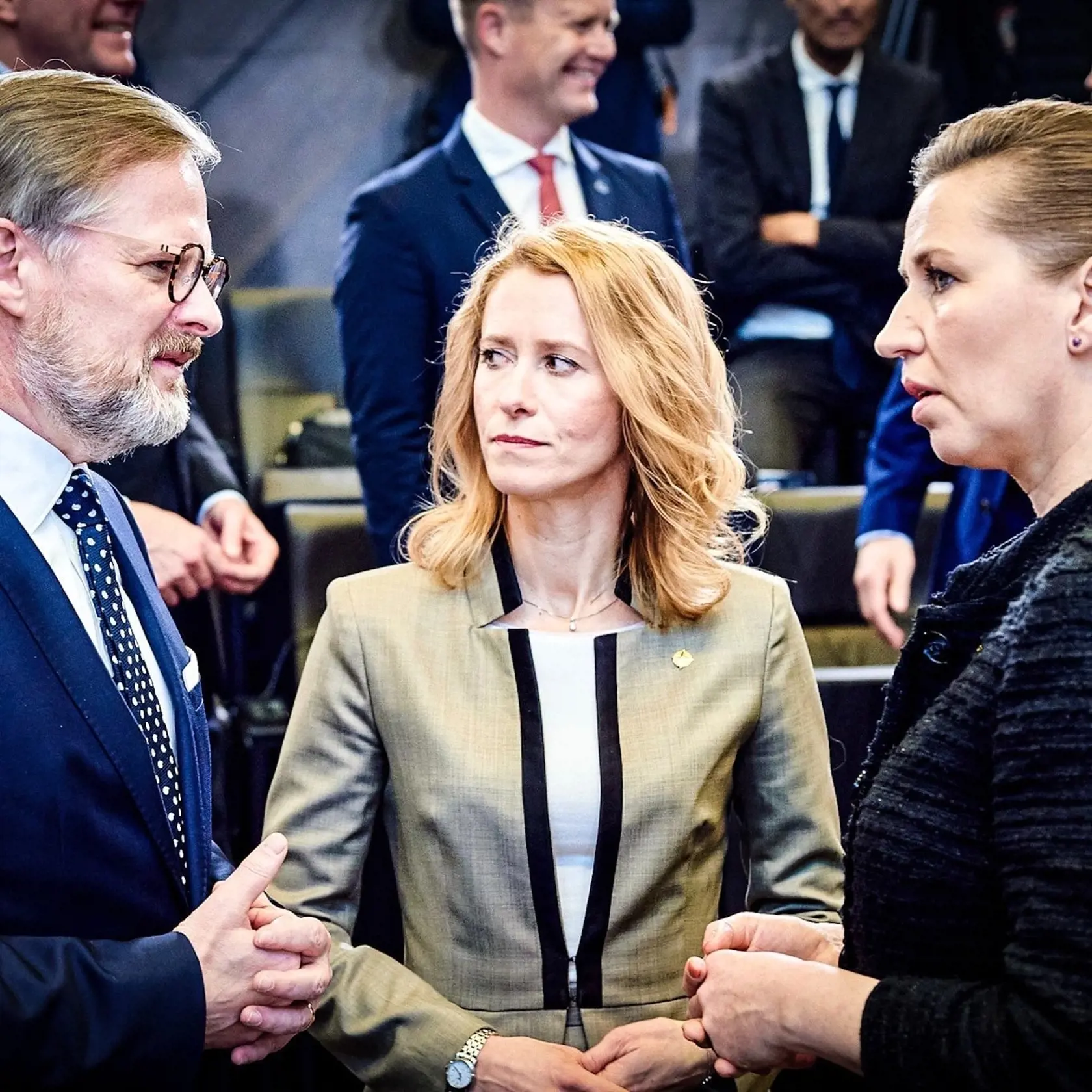 Estónska premiérka Kaja Kallas na summite NATO v Bruseli. 