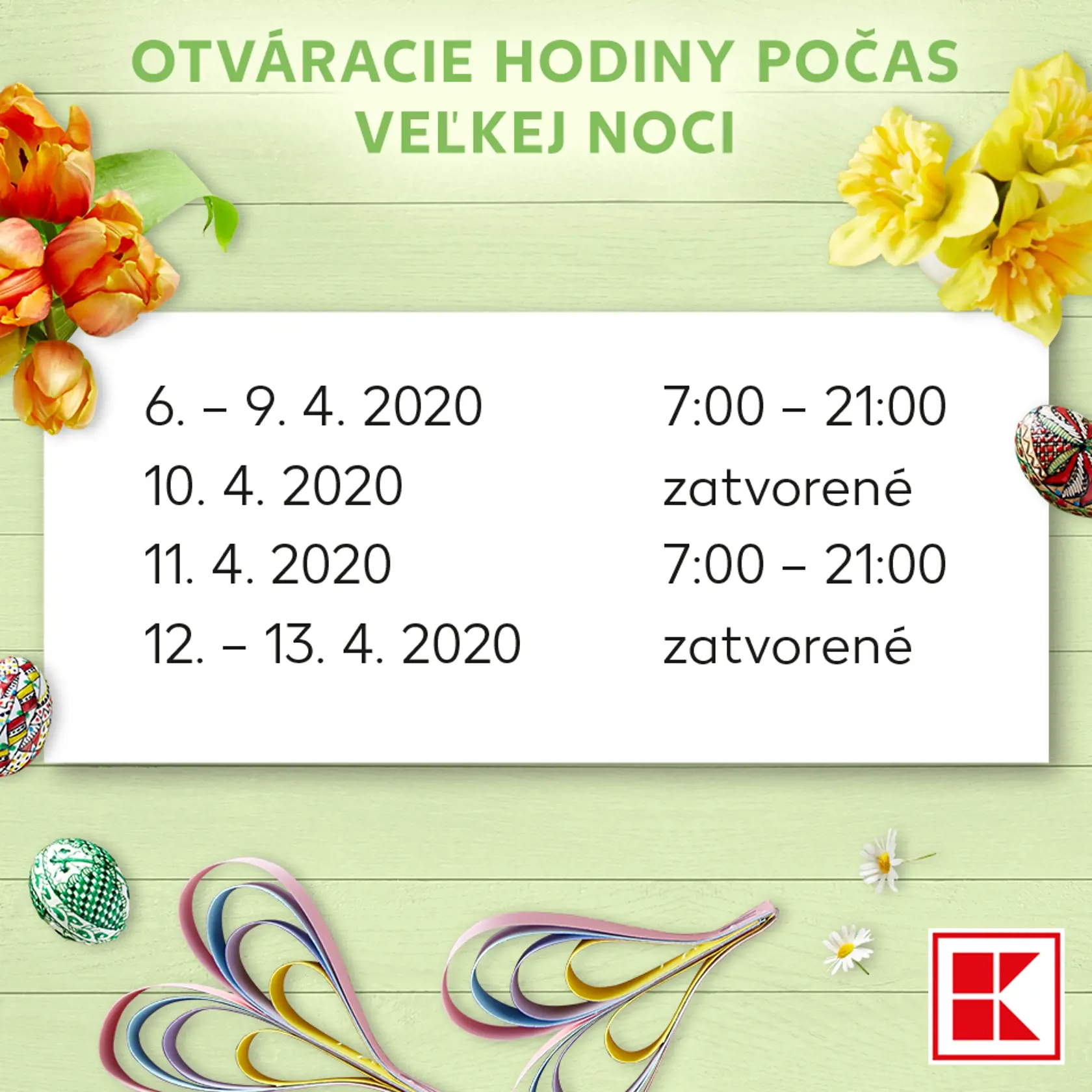 Kaufland: Otváracia doba počas veľkonočných sviatkov