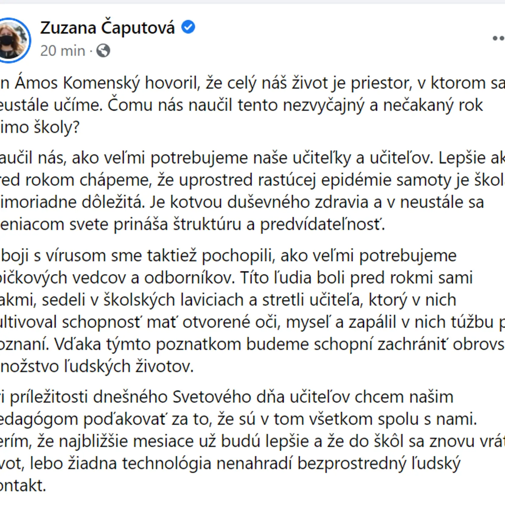 Status Zuzany Čaputovej.