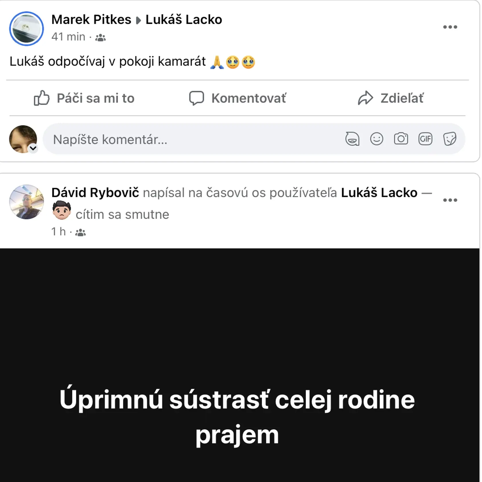 Dojímavé odkazy do neba pre Lukáša Lacka (†34) od jeho kamarátov.