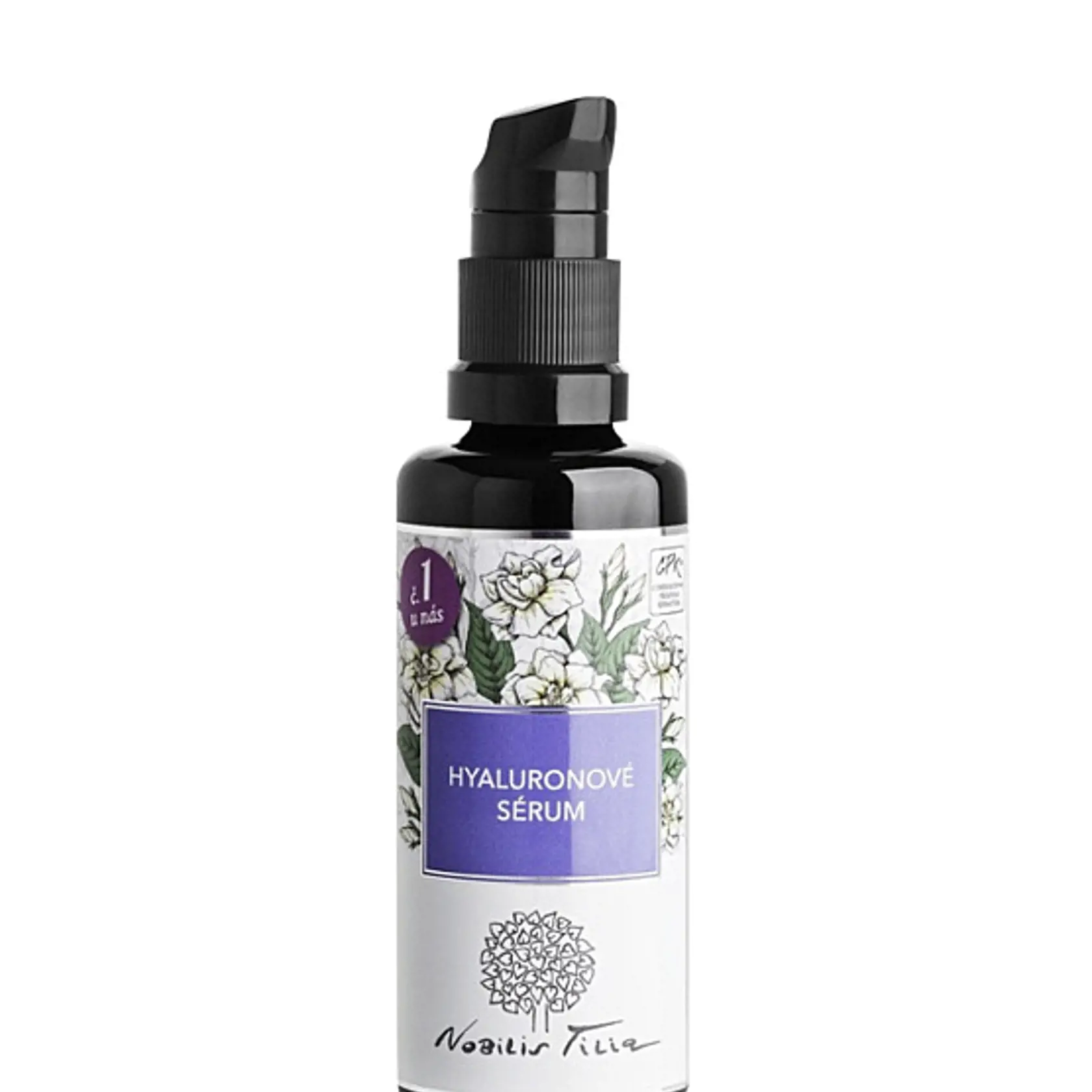 Hyalurónové sérum s dvoma druhmi kyseliny hyalurónovej a extraktom z prasličky roľnej, hydratuje, regeneruje, vyhladzuje drobné vrásky, Nobilis Tilia