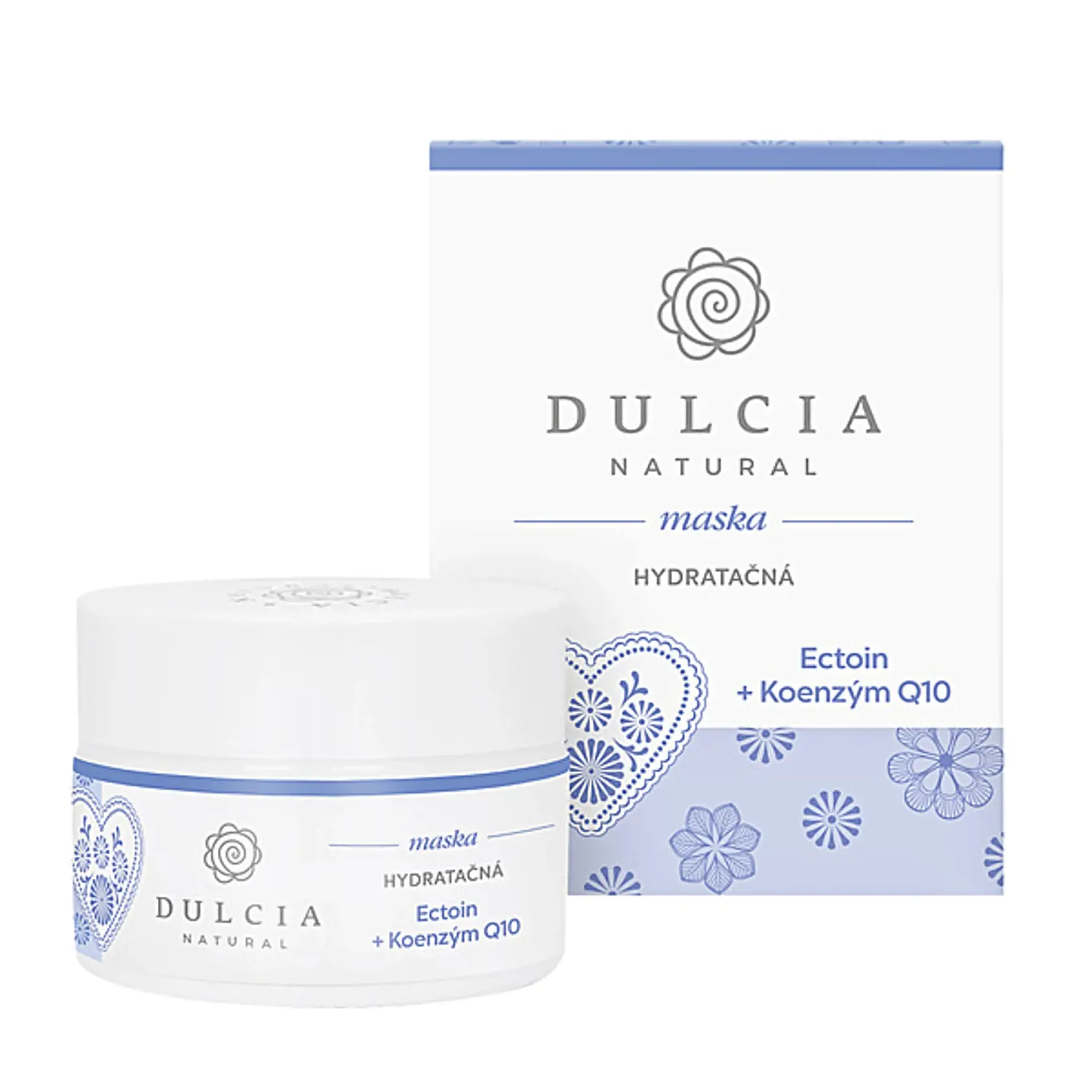 Hydratačná krémová maska s ektoínom, ureou a koenzýmom Q10, ktorá sa stará o intenzívnu hydratáciu a obnovu elasticity pleti, Dulcia Natural