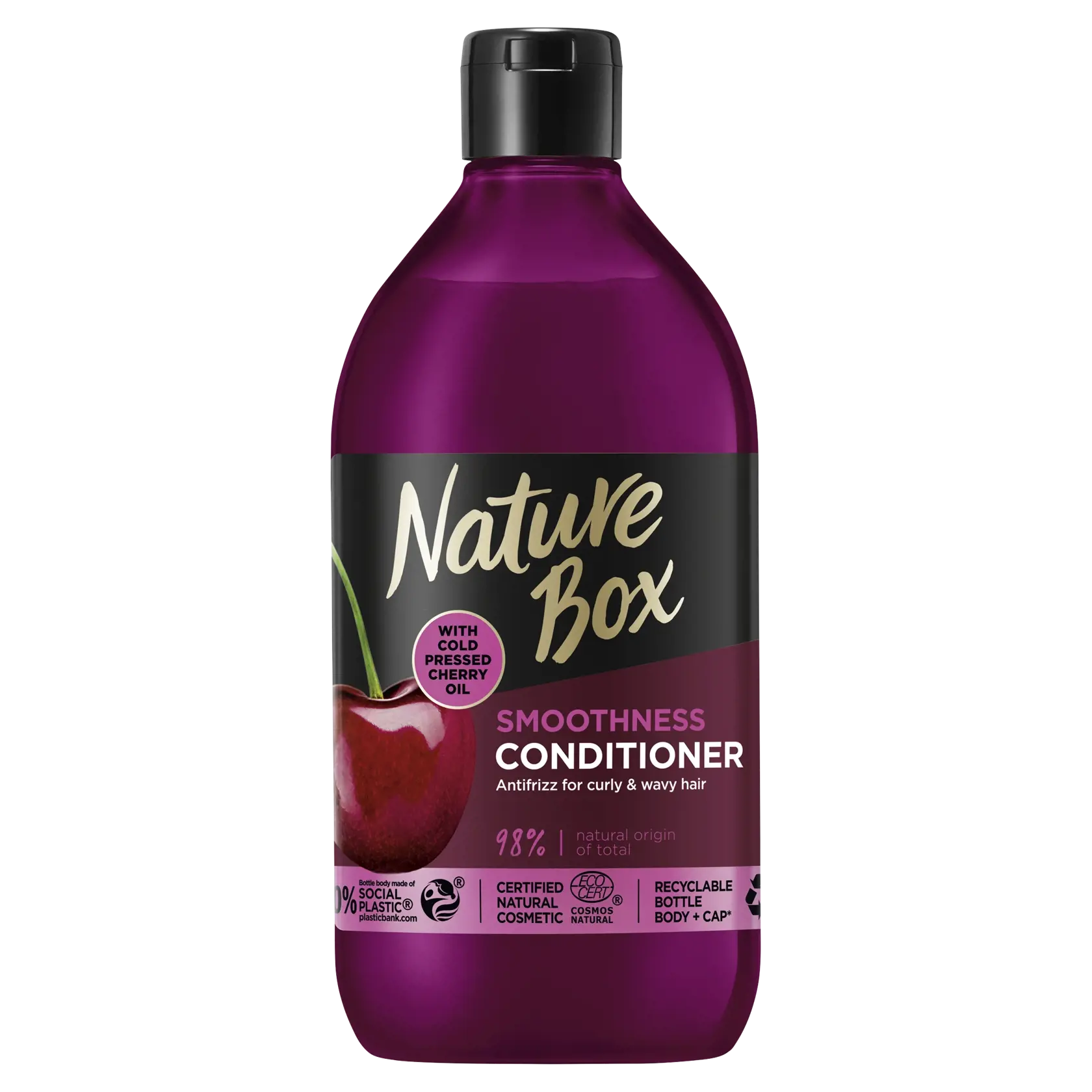 Kondicionér Cherry   s čerešňovým olejom lisovaným za studena je ideálny proti krepovateniu vlasov, Nature Box, 6,99 €