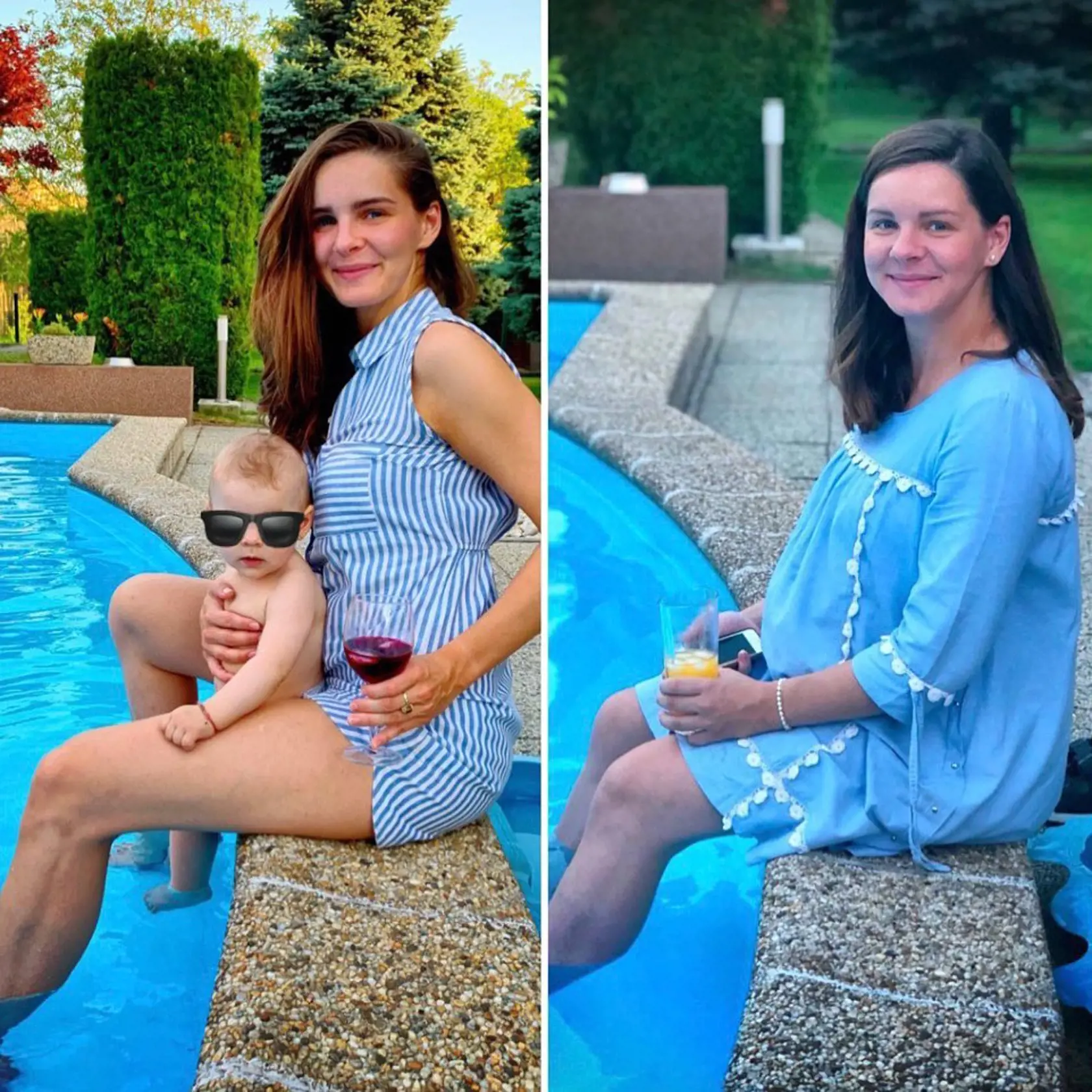 Na fotke vpravo je Monika  tehotná a pribratá. Tie kilá sú však milé. Veď priniesli na svet jej dcérku. "Pri prvom tehotenstve som pribrala až 30 kíl," prezradila Monika Horváthová.