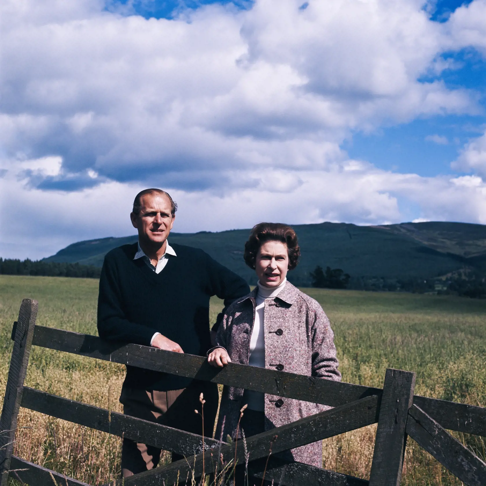 Queen Elizabeth II and Prince Philip at Balmoral, Scotland, 1972. (Photo by Fox Photos/Getty Images)