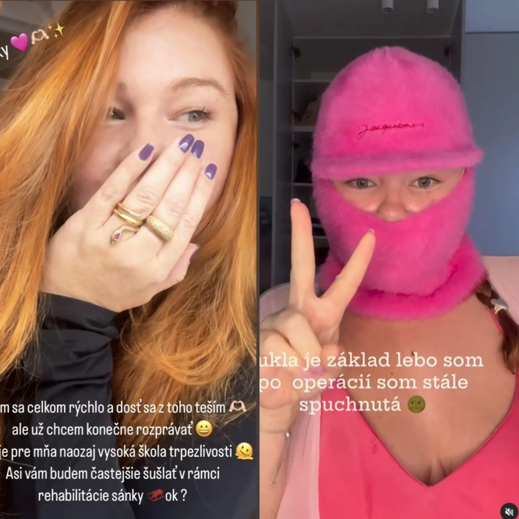 Evelyn sa zotavuje po operácii čeľuste.