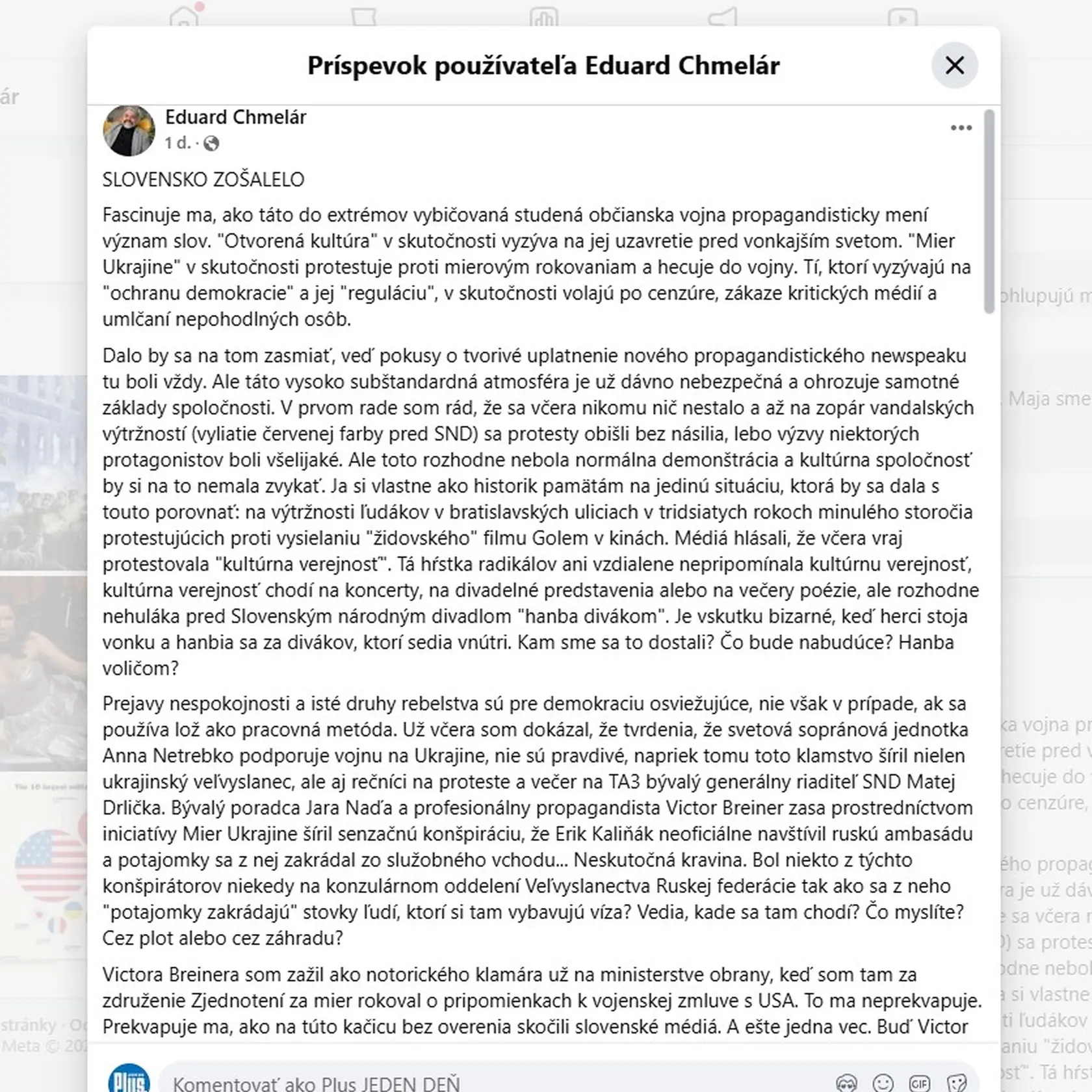 Eduard Chmelár v obsiahlom statuse rozmetával hoaxy, ktoré sa Slovenskom šíria ako jed. Toto je 1. časť jeho statusu, ktorý rozhodne stojí minimálne za zamyslenie.