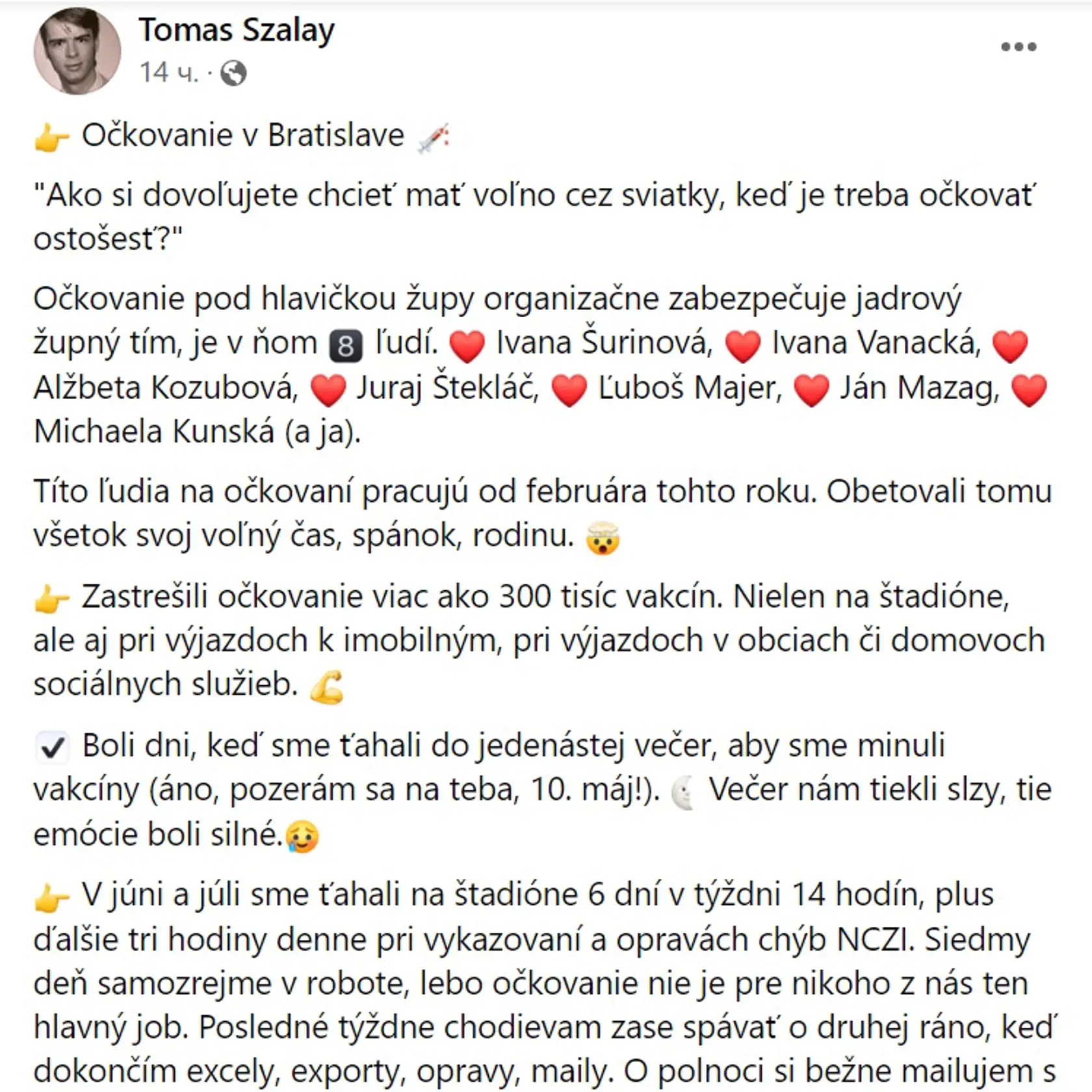 Lekár Tomáš Szalay skritizoval vládu a Igora Matoviča za riadenie pandémie