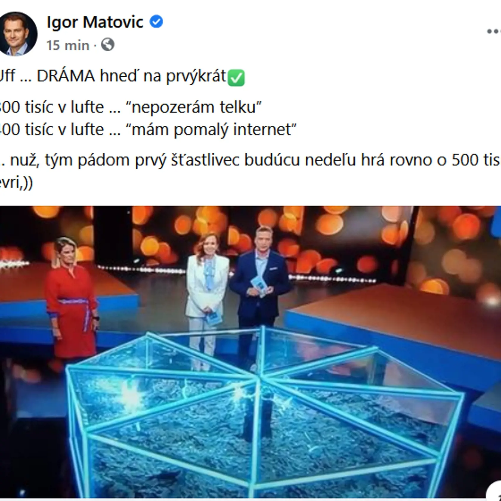 Facebookový status ministra Matoviča