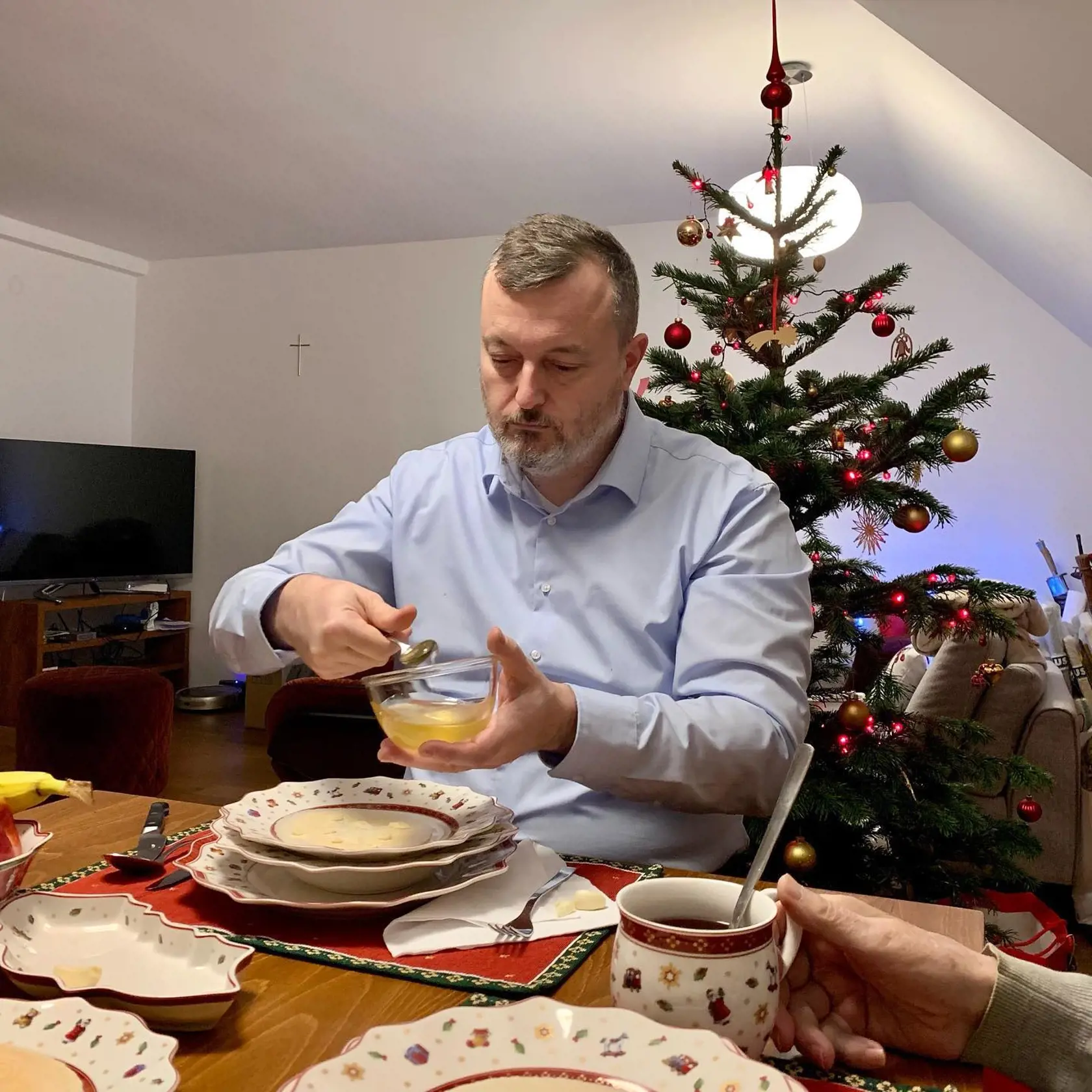 Milan Krajniak - minister práce pri vianočnej večeri