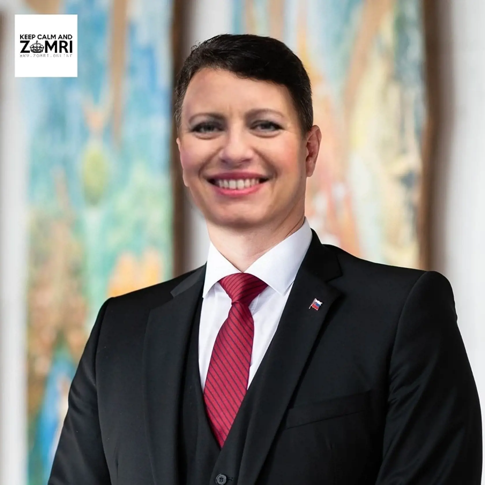 Koláž vtipne reaguje na prešľap zahraničnej agentúry, ktorá za slovenského prezidenta označila Čaputovej priateľa Juraja Rizmana.