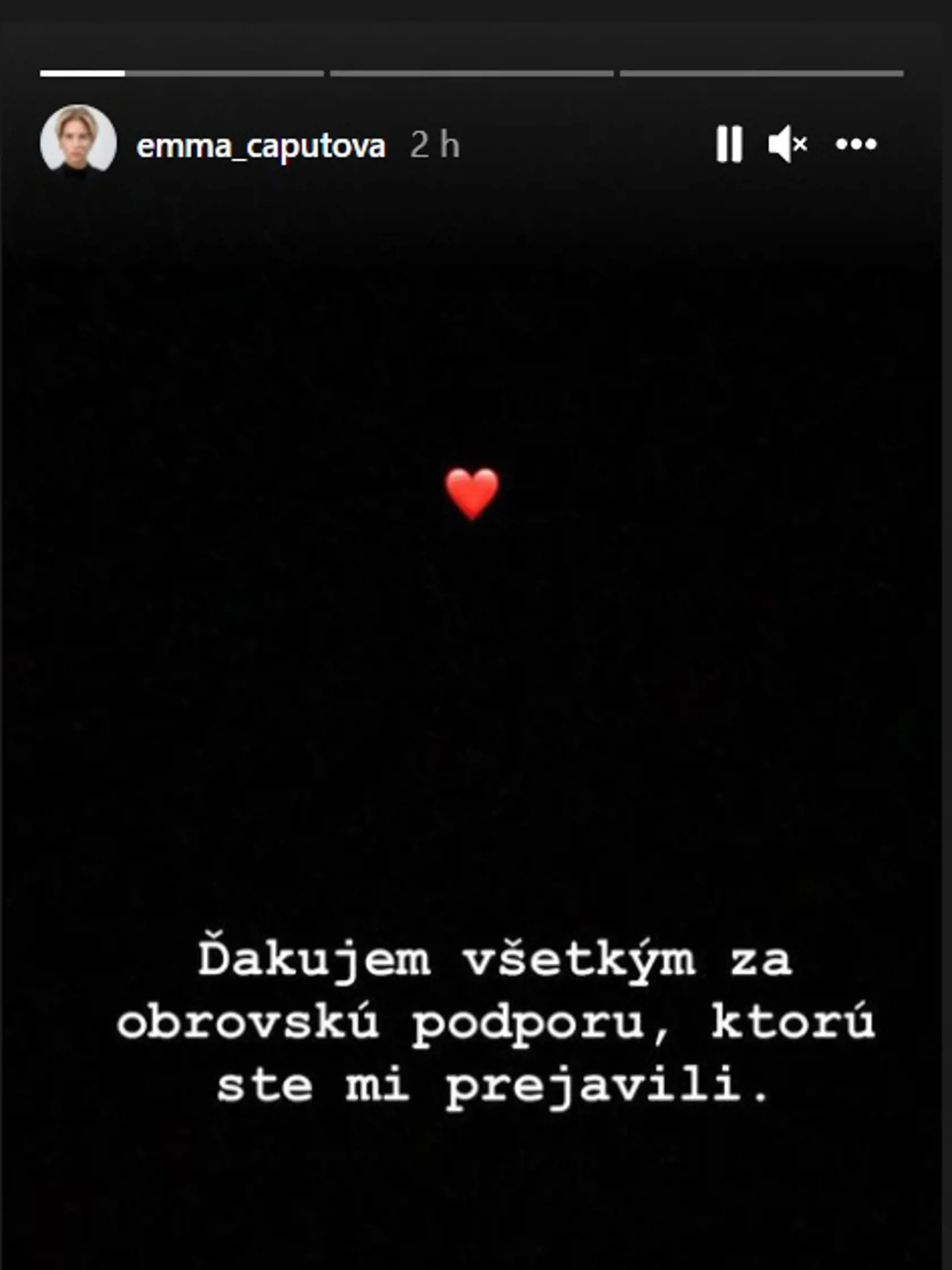 Emma Čaputová poďakovala cez svoj Instagram za podporu.