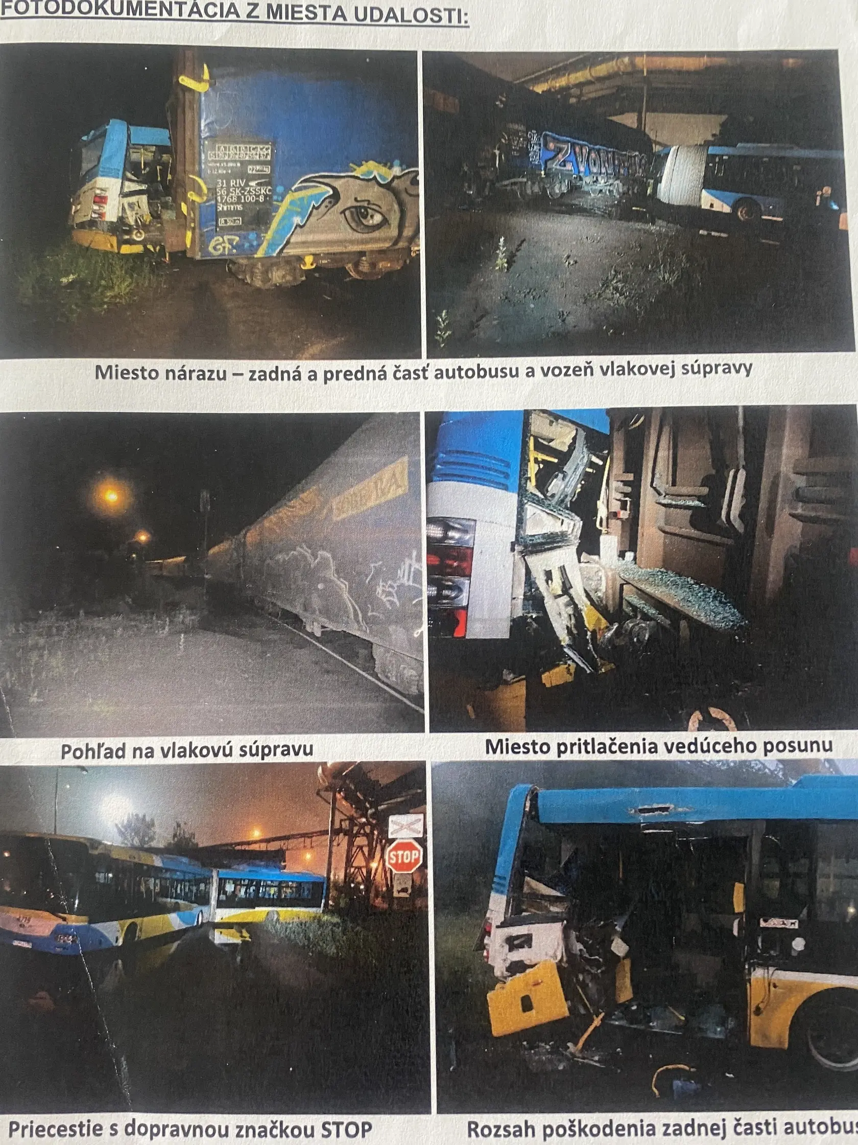 Fotodokumentácia z miesta nehody. 