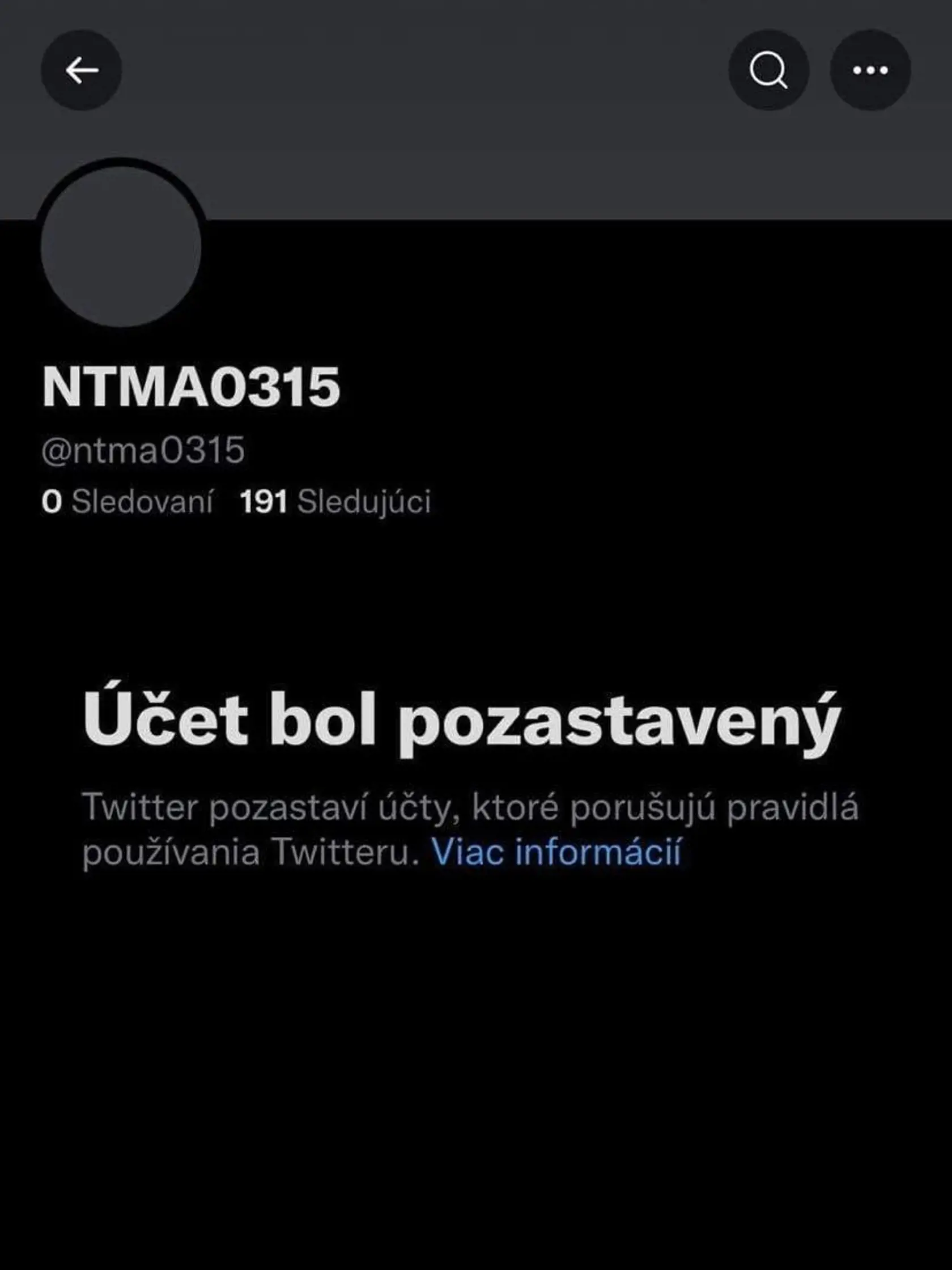 Twitter neskôr profil zablokoval.