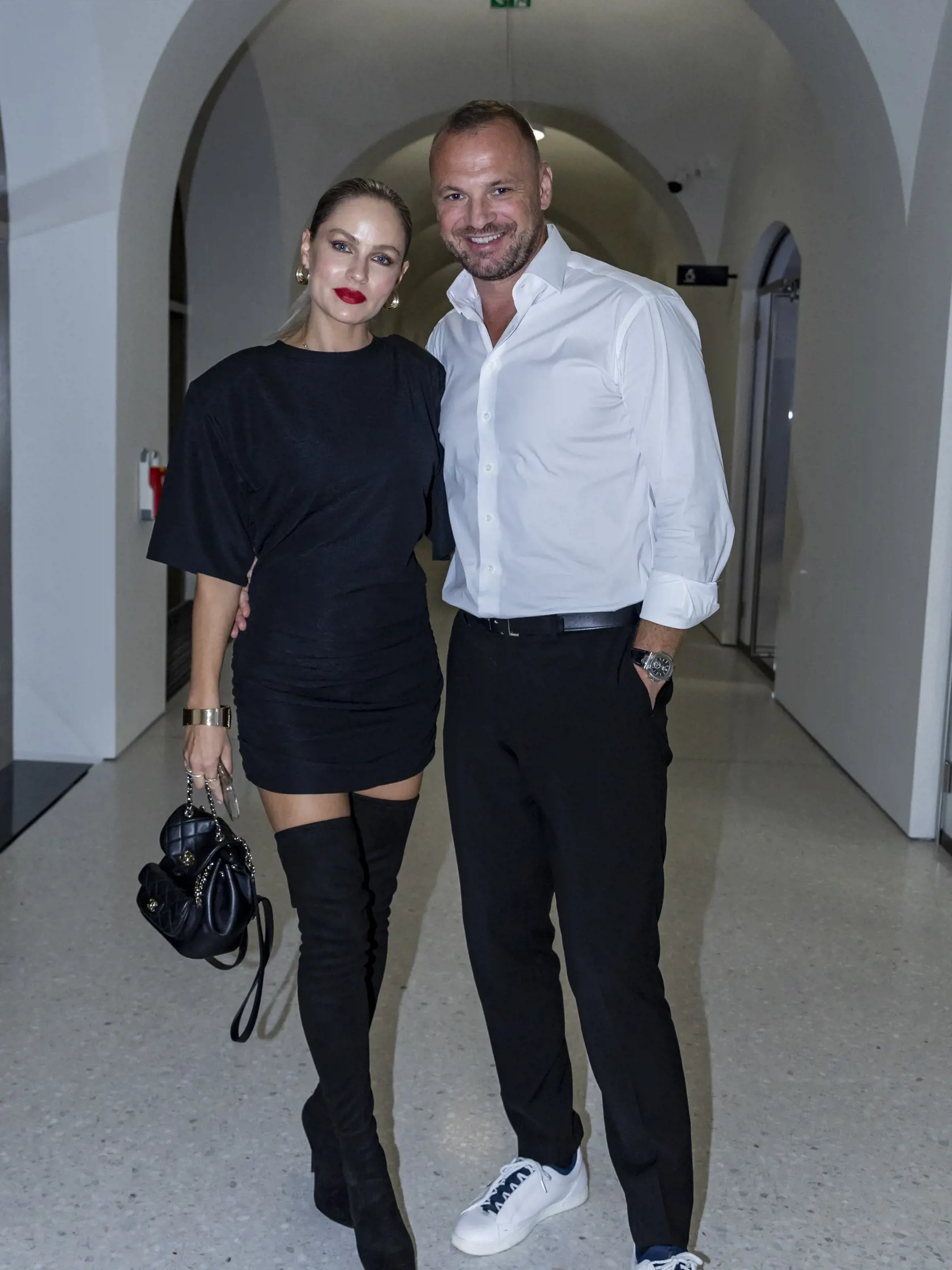 Módna prehliadka Mercedes - Benz Fashion Live, ktorá sa uskutočnila v priestoroch Slovenskej národnej galérie. Na snímke je Marián Gáborík a Ivana Gáborík. 