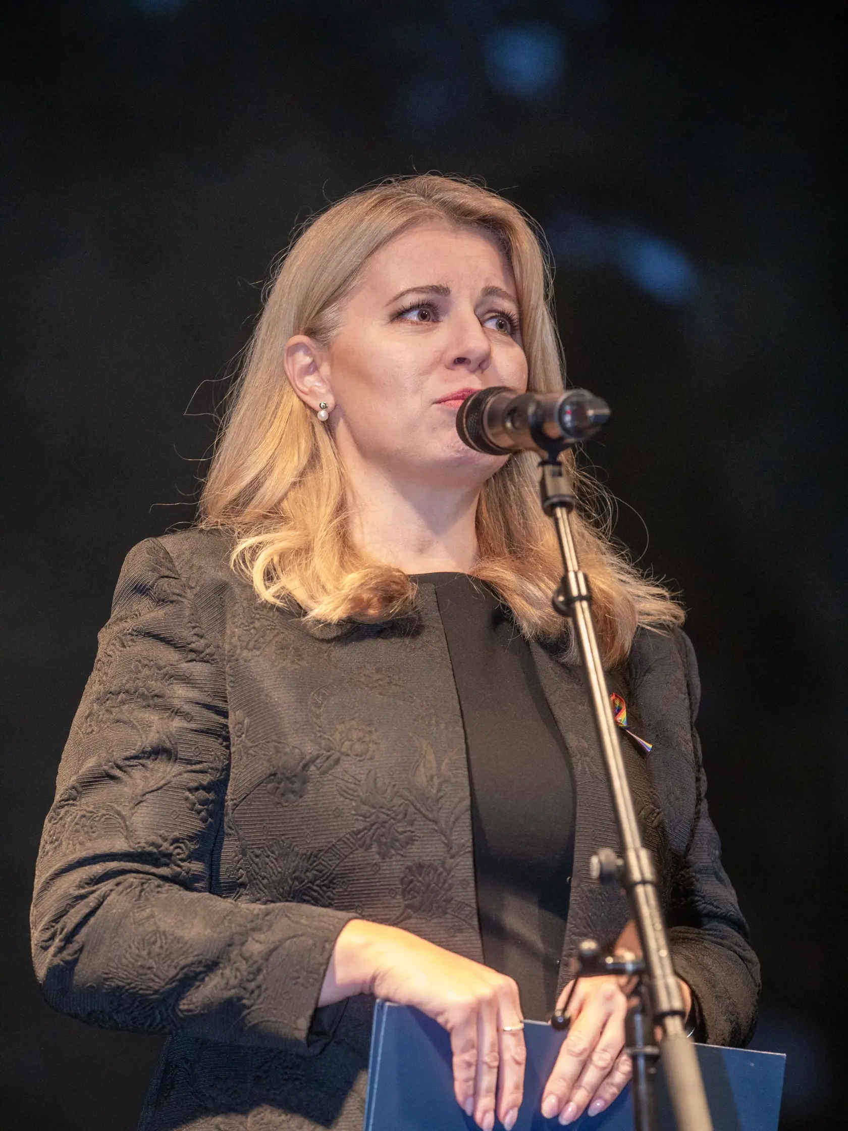 Na snímke je pochod za odsúdenie nenávisti proti LGBTI, ktorý nadväzuje na nedávne nešťastné udalosti na Zámockej ulici. Na pochode vyjadrili tisíce ľudí rešpekt voči homosexuálne orientovaným ľudom a vystúpili tiež niektorí politici, vrátane Eduarda Hegera a Zuzany Čaputovej. Na fotke je  Prezidentka Zuzana Čaputová.