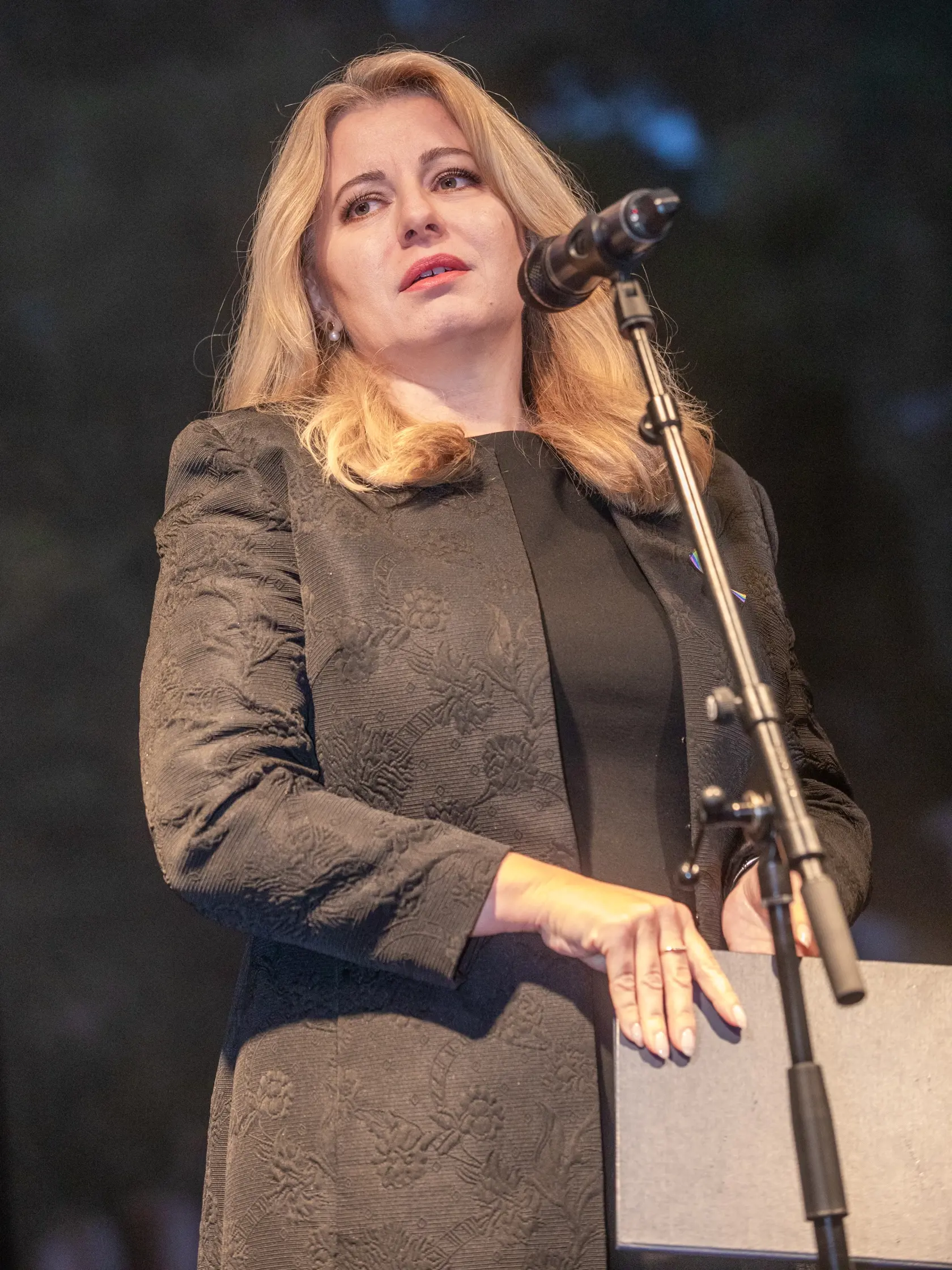 Na snímke je pochod za odsúdenie nenávisti proti LGBTI, ktorý nadväzuje na nedávne nešťastné udalosti na Zámockej ulici. Na pochode vyjadrili tisíce ľudí rešpekt voči homosexuálne orientovaným ľudom a vystúpili tiež niektorí politici, vrátane Eduarda Hegera a Zuzany Čaputovej. Na fotke je  Prezidentka Zuzana Čaputová.