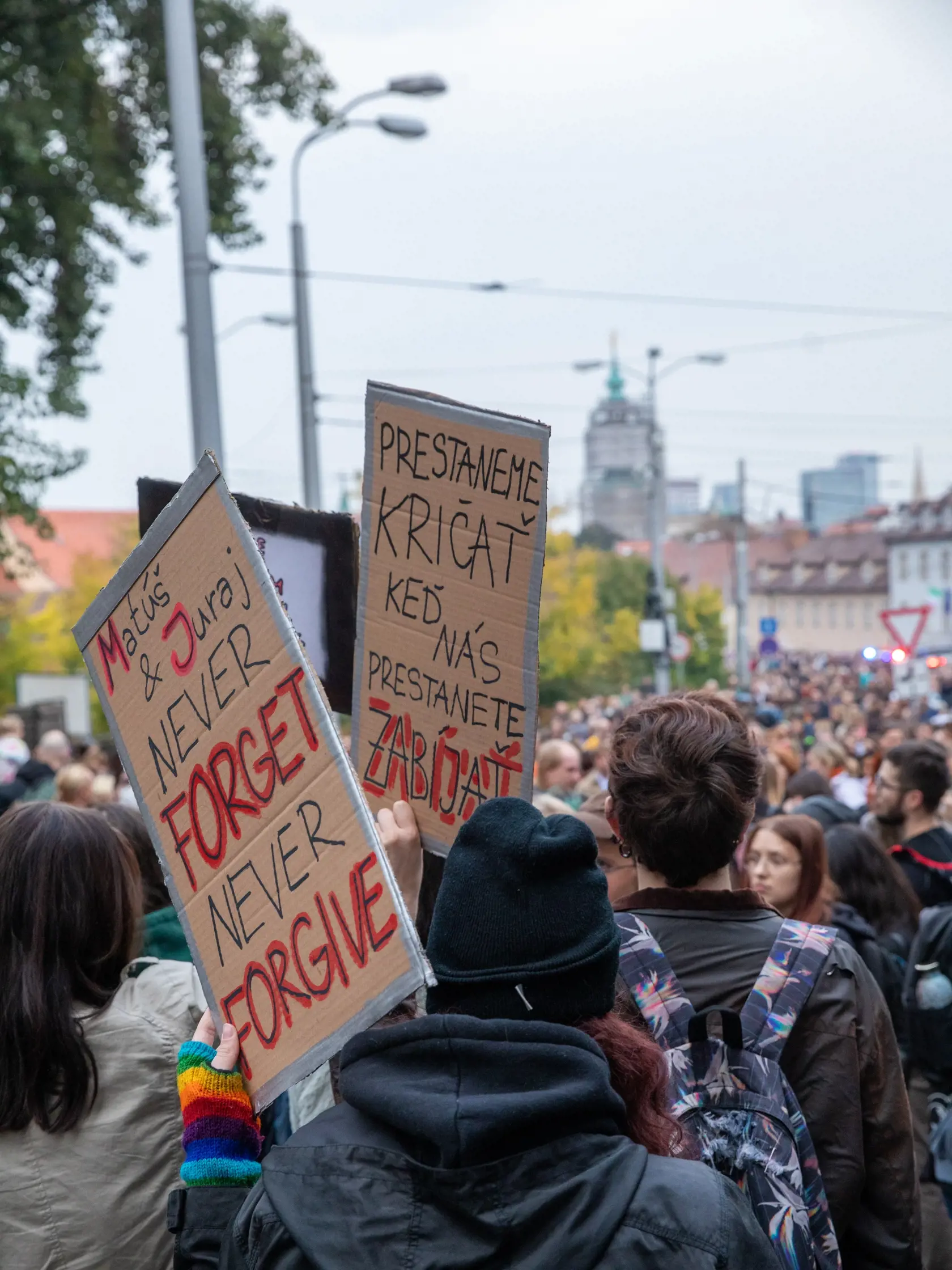 Na snímke je pochod za odsúdenie nenávisti proti LGBTI, ktorý nadväzuje na nedávne nešťastné udalosti na Zámockej ulici. Na pochode vyjadrili tisíce ľudí rešpekt voči homosexuálne orientovaným ľudom a vystúpili tiež niektorí politici, vrátane Eduarda Hegera a Zuzany Čaputovej.