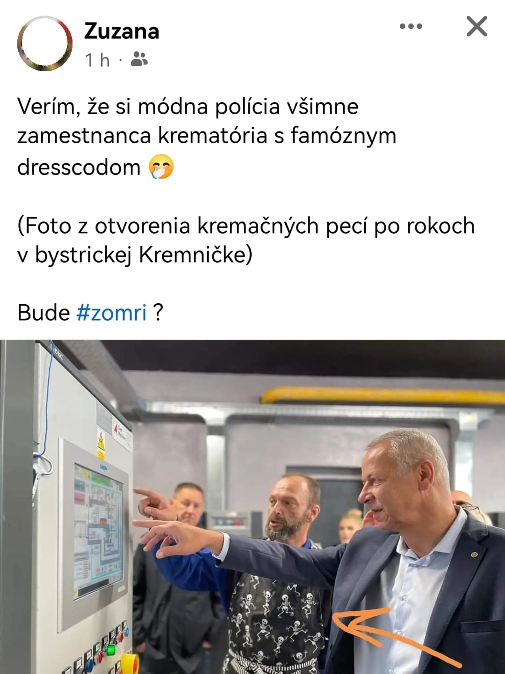 Outfit spaľovača ľudí pobavil.