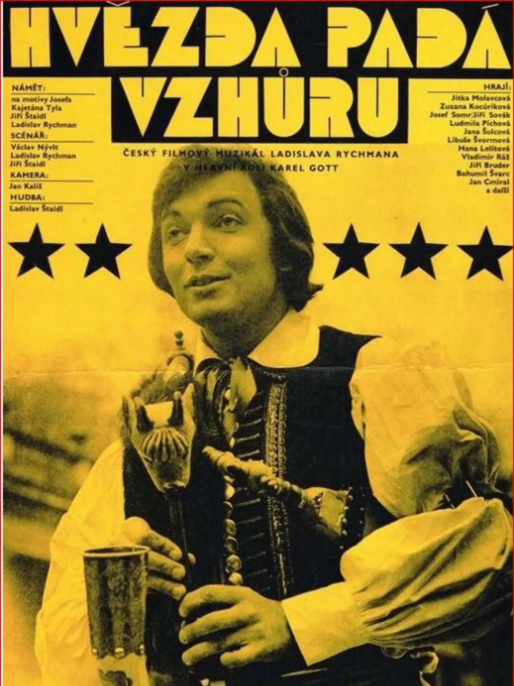 Karel Gott vo svojom najslávnejšom filme Hvězda padá vzhuru.