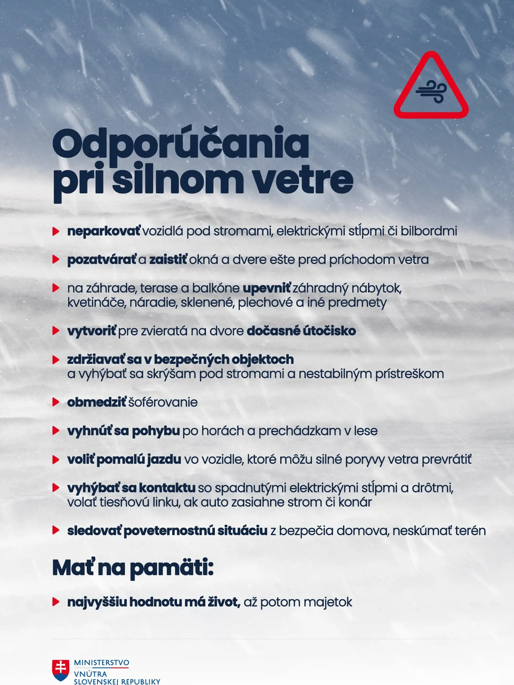 Odporúčania a upozornenia v tejto súvislosti zverejnila na sociálnej sieti aj polícia.