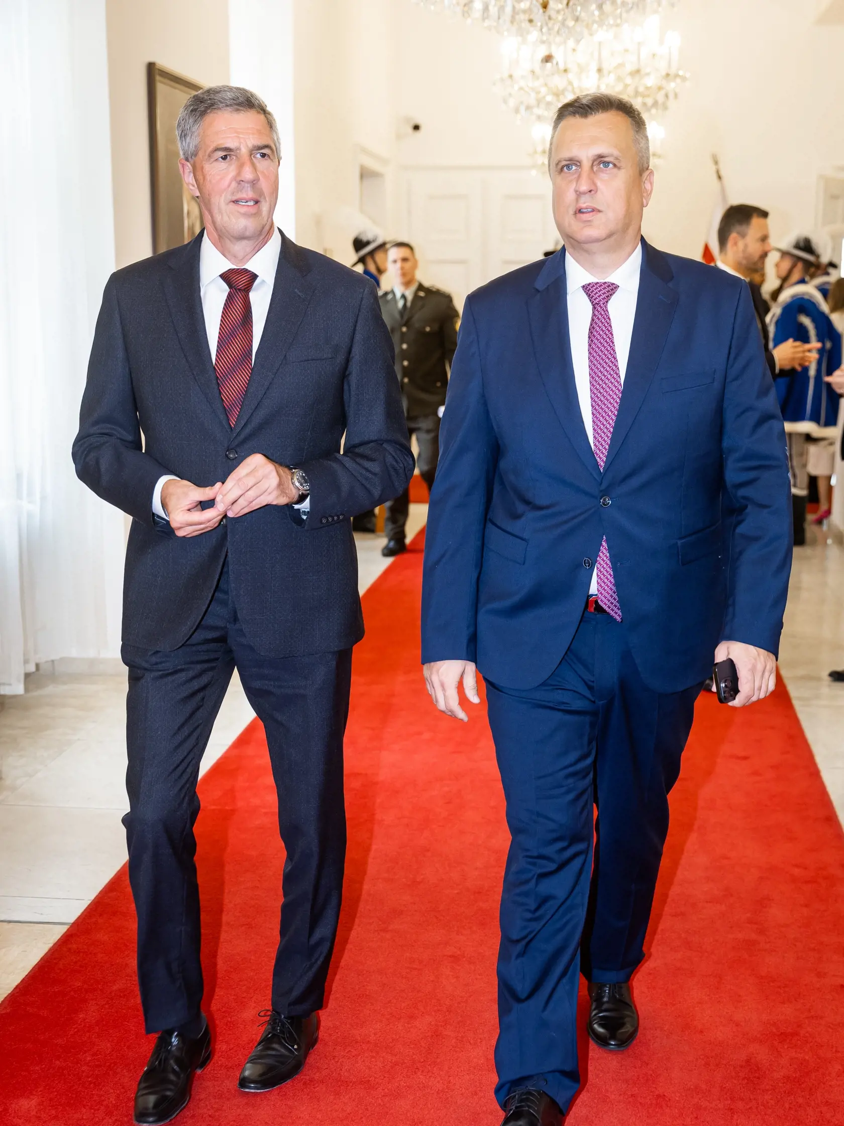 Slávnostné udelenie štátnej ceny Jozefa Miloslava Hurbana v priestoroch starej Národnej rady SR v Bratislave. Na snímke Béla Bugár a Andrej Danko.