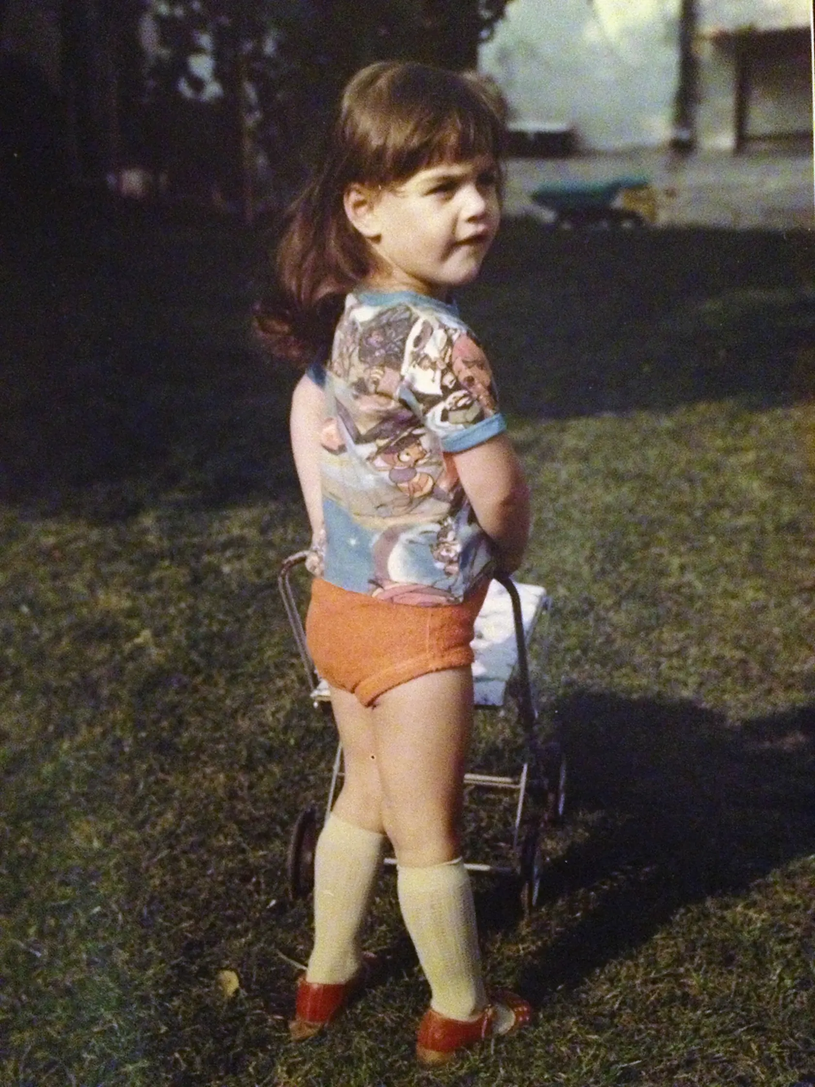 Takto kočíkovala Karin Haydu na záhrade u babky svoju milovanú bábiku, keď mala dva roky. Čiže v roku 1980... 