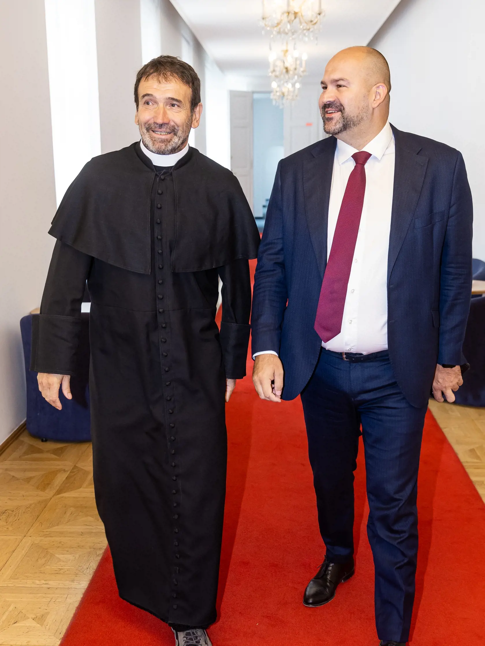 Slávnostné udelenie štátnej ceny Jozefa Miloslava Hurbana v priestoroch starej Národnej rady SR v Bratislave. Na snímke Marián Kuffa a Peter Pčolinský.