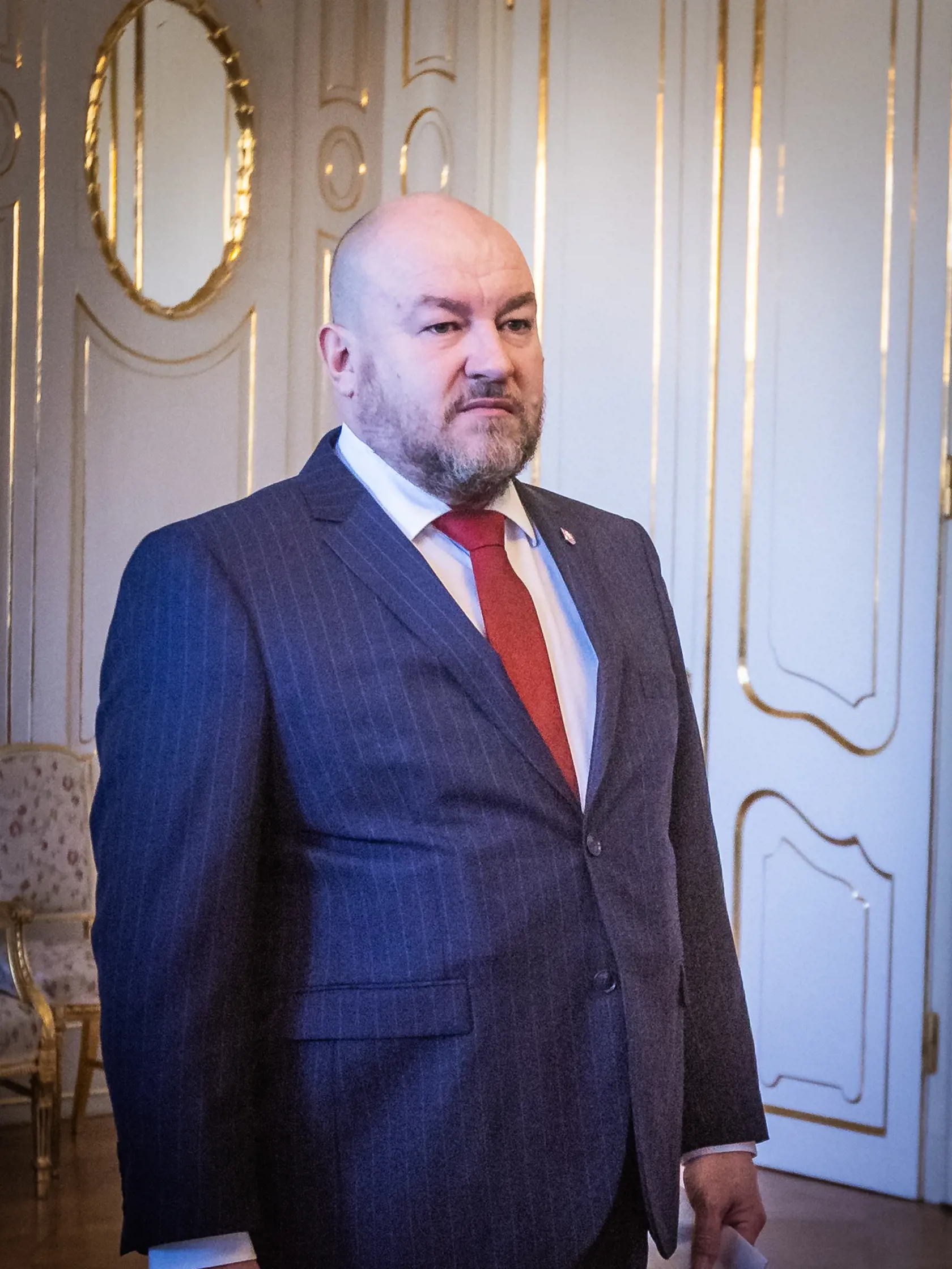 Prezident Slovenskej republiky Peter Pellegrini prijal poslanca Národnej rady SR Rudolfa Huliaka. Na snímke Rudolf Huliak.