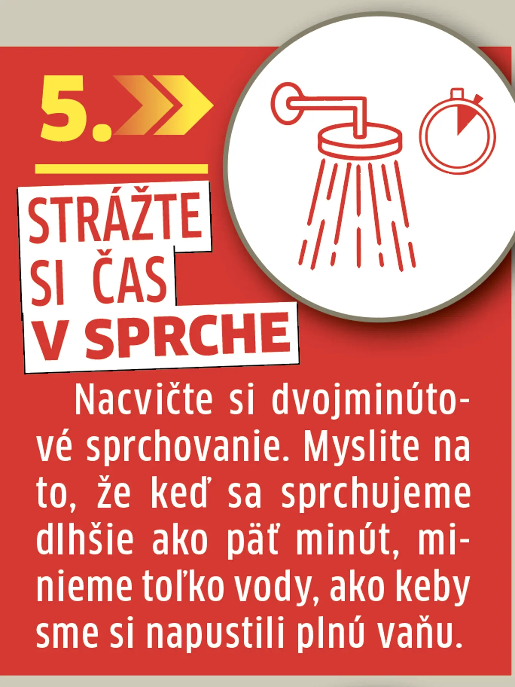 5. Strážte si čas v sprche