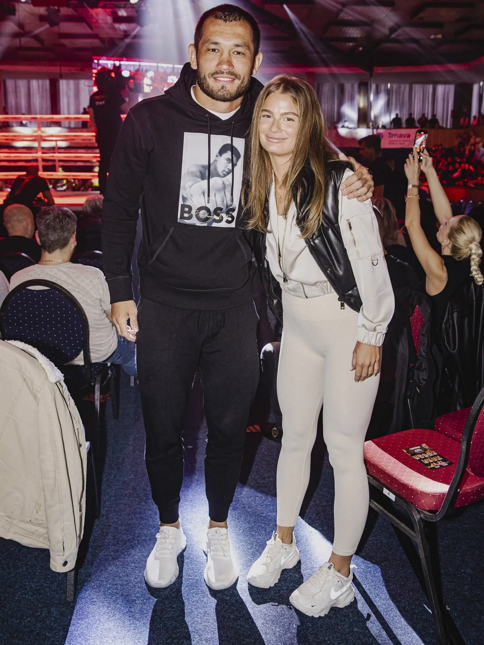 Na snimke Makhmud Muradov a Sabina Karásková počas podujatia Fight Night Challenge 4 v Trnave.