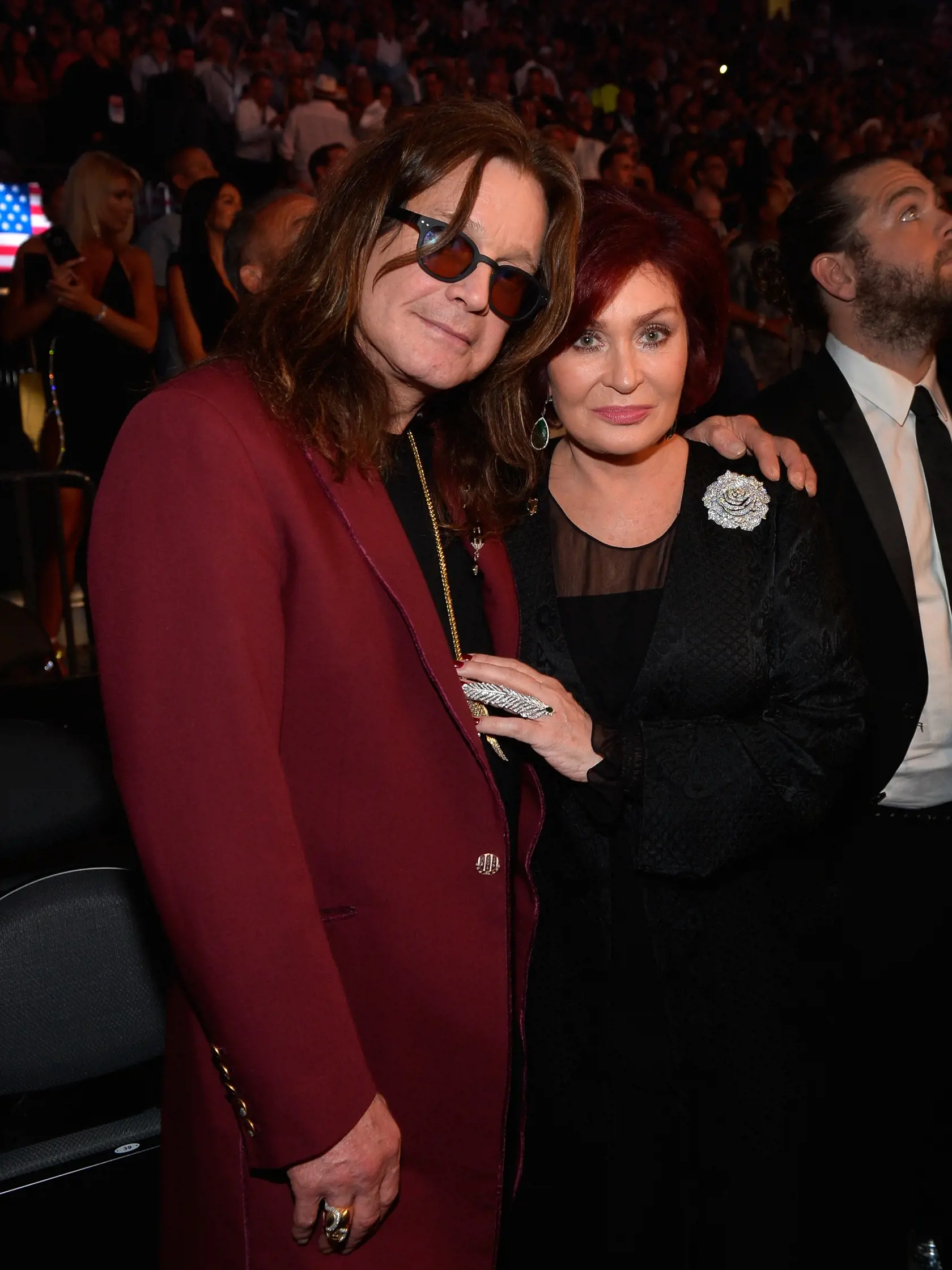 LAS VEGAS, NV - AUGUST 26:  Singer Ozzy Osbourne (L) and Sharon Osbourne attend the Showtime, WME IME and Mayweather Promotions VIP Pre-Fight party for Mayweather vs. McGregor at T-Mobile Arena on August 26, 2017 in Las Vegas, Nevada.  (Photo by Bryan Steffy/Getty Images for Showtime)