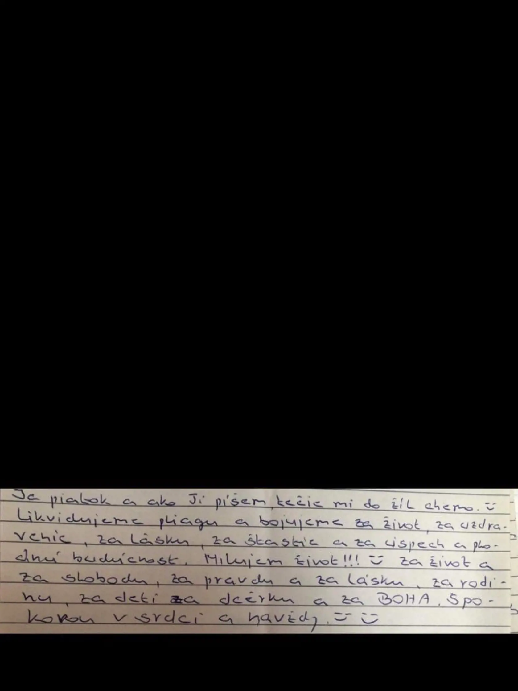 List milovanej dcérke z väzenia.