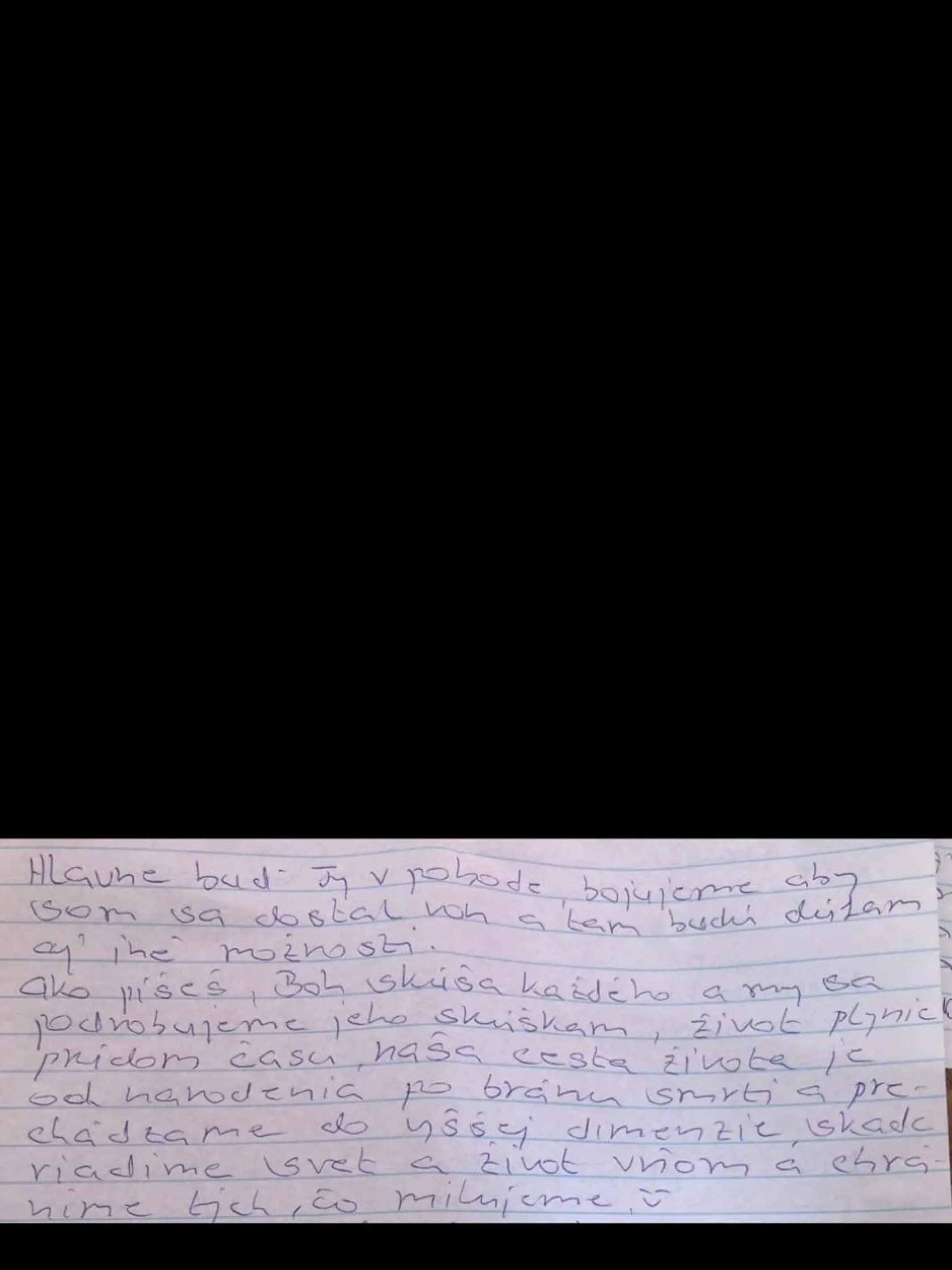List z väzenia pre dcéru Simonu, s ktorou si aj cez mreže dokázali vybudovať dôverný a láskyplný vzťah.