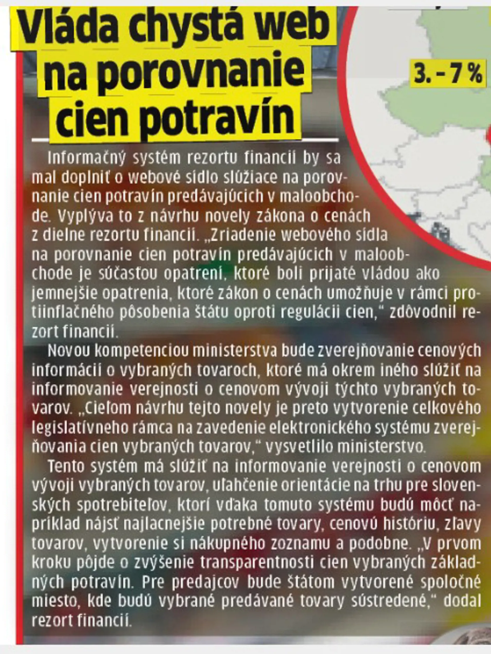 Vláda chystá web na porovnanie cien potravín.