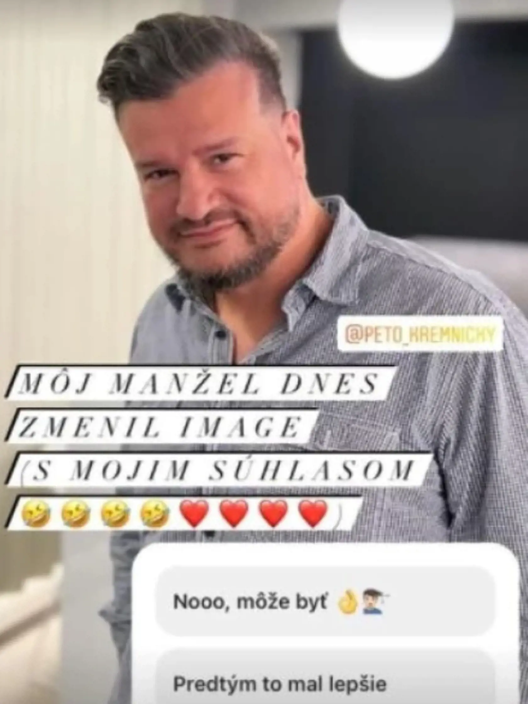 Manžel Karin Majtánovej výrazne zmenil imidž. Jeho dlhšie vlasy sú preč a vyzerá celkom ako nový muž!