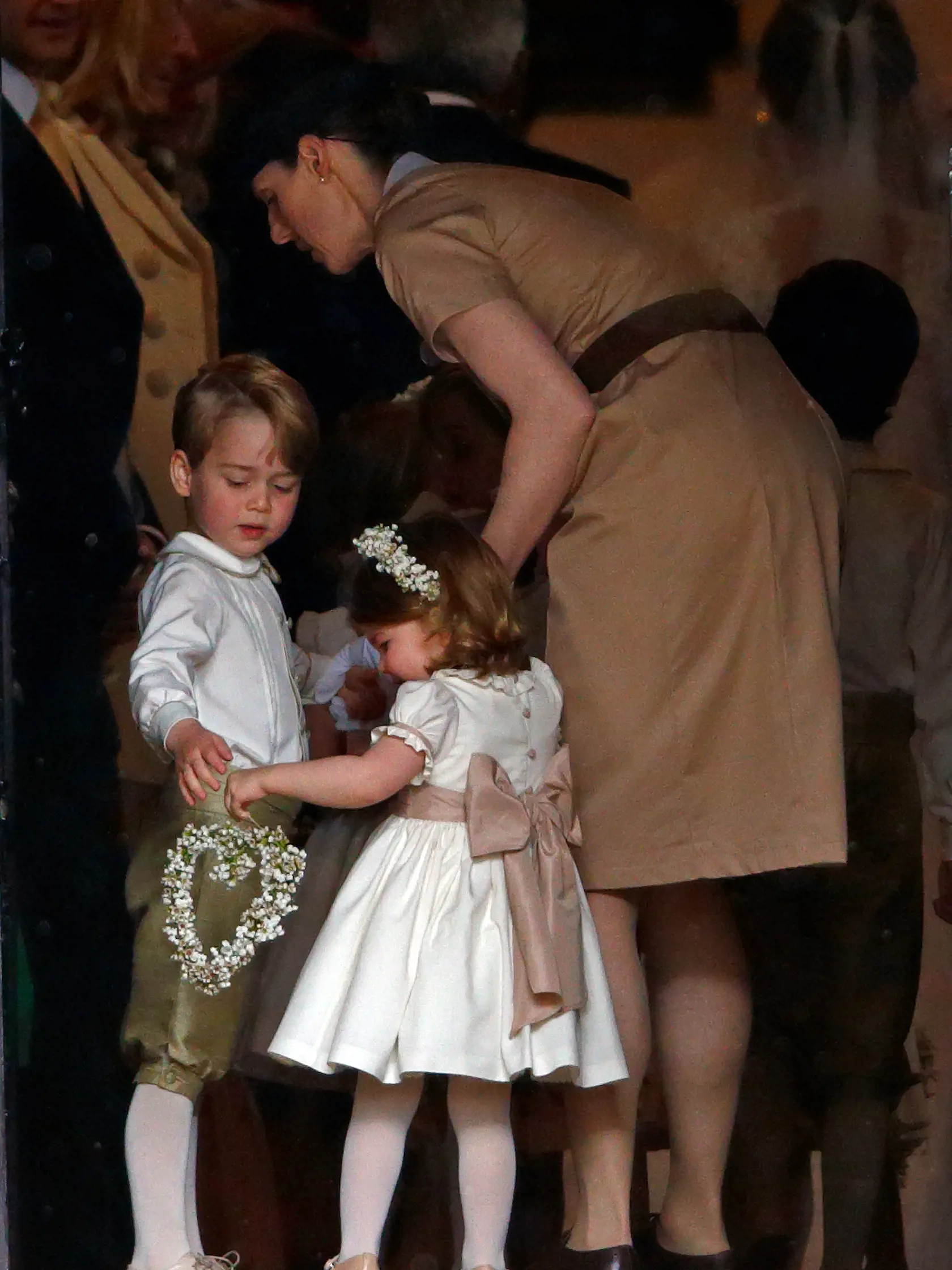 George a Charlotte so svojou pestúnkou na svadbe.