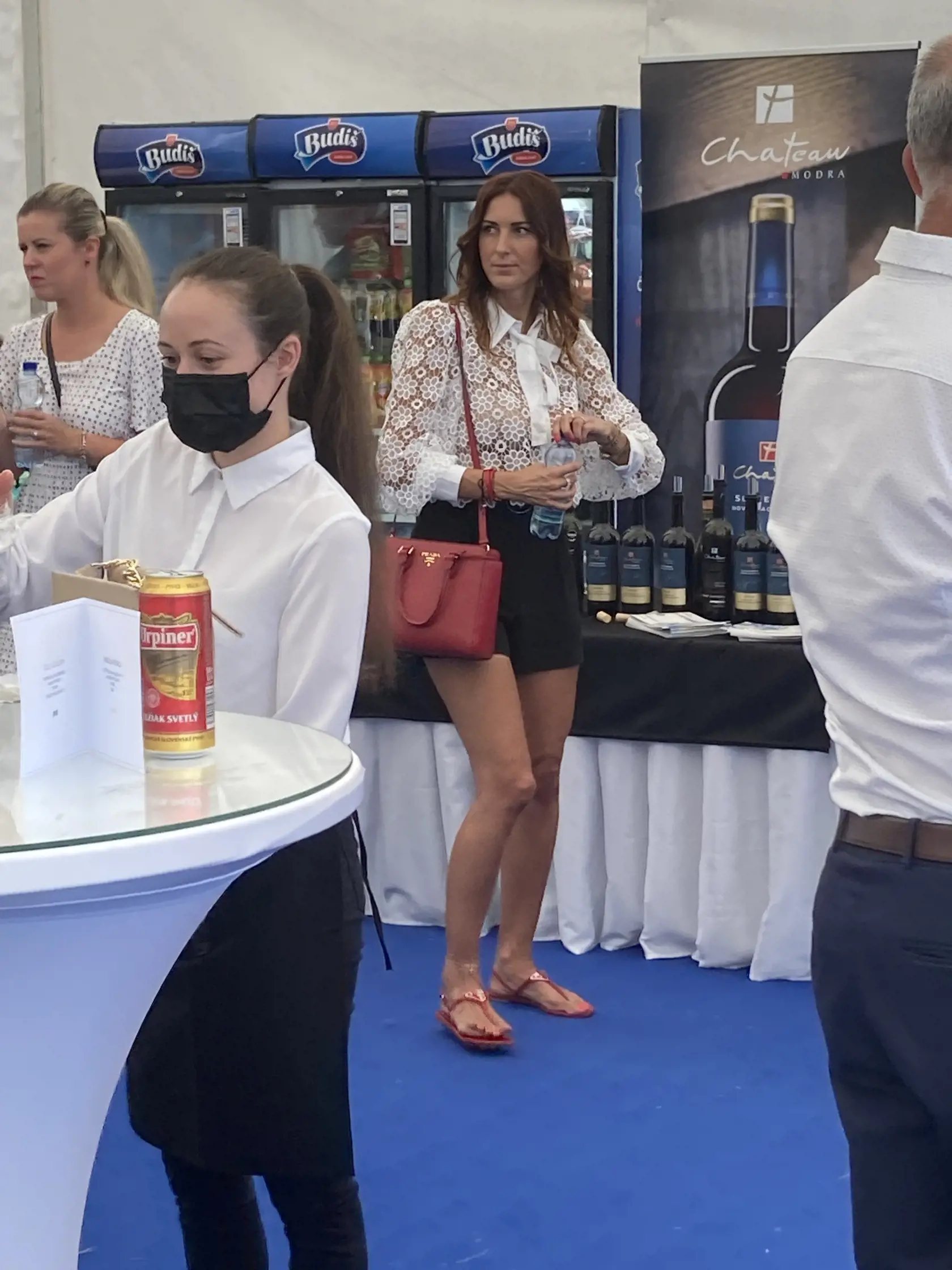 Sympatická brunetka Galová bola vo VIP zóne sama.