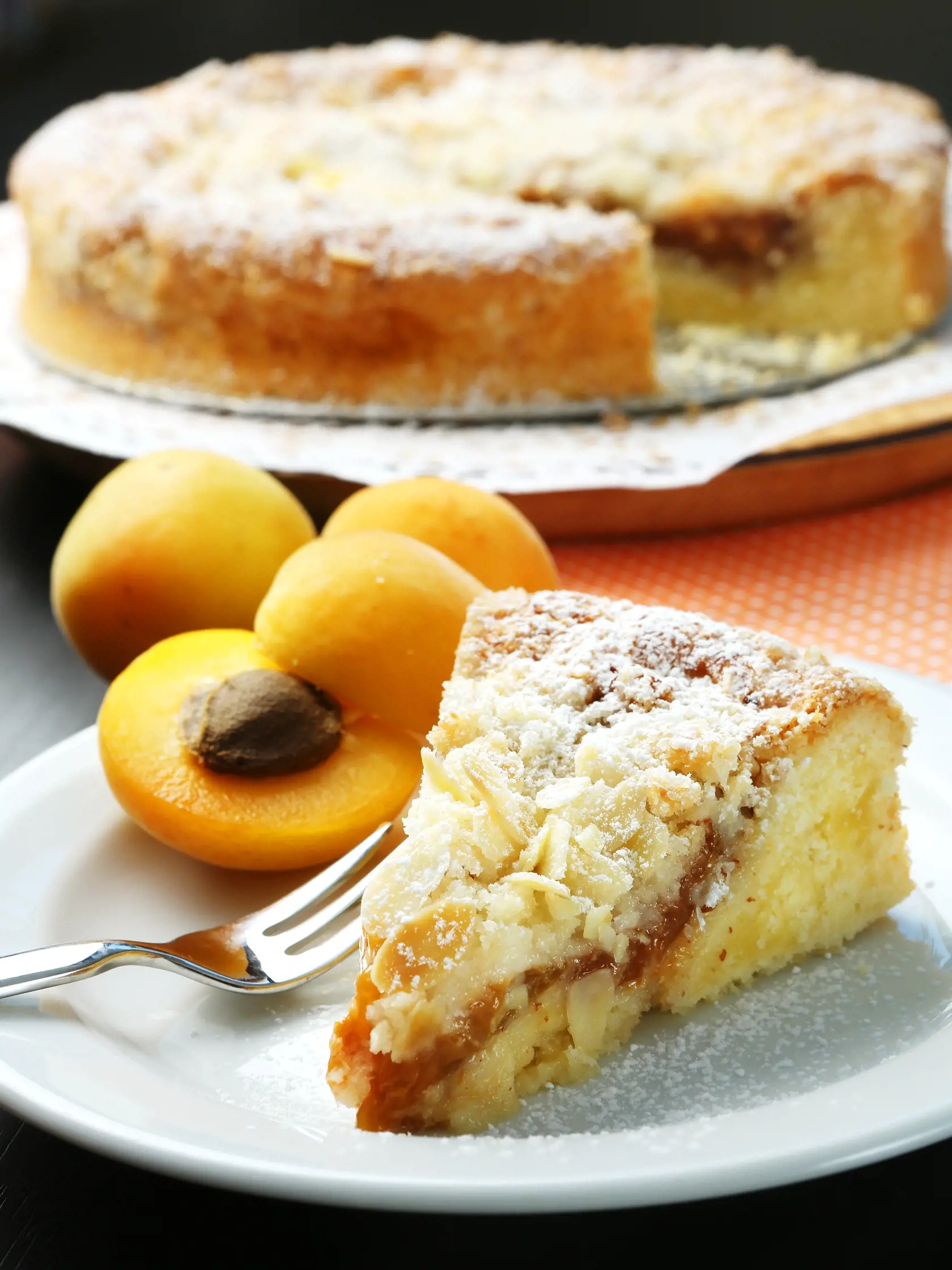 Maminkovský marhuľový koláč
* okrúhla forma s priemerom 26 cm

Potrebujeme:
250 g hladkej múky
1/2 balíčka kypriaceho prášku
50 g lieskových orechov
100 g práškového cukru
2 vajcia
100 g Hery s maslovou príchuťou
100 ml mlieka
200 g čerstvých marhúľ (môžu byť aj z kompótu)

Na posýpku: 
70 g masla + na vymastenie formy
50 g strúhaného kokosu + na vysypanie formy 
20 g polohrubej múky
50 g jemného kryštálového cukru
za 2 hrste mandľových lupienkov

Postup:
1 Preosiatu múku s kypriacim práškom zmi